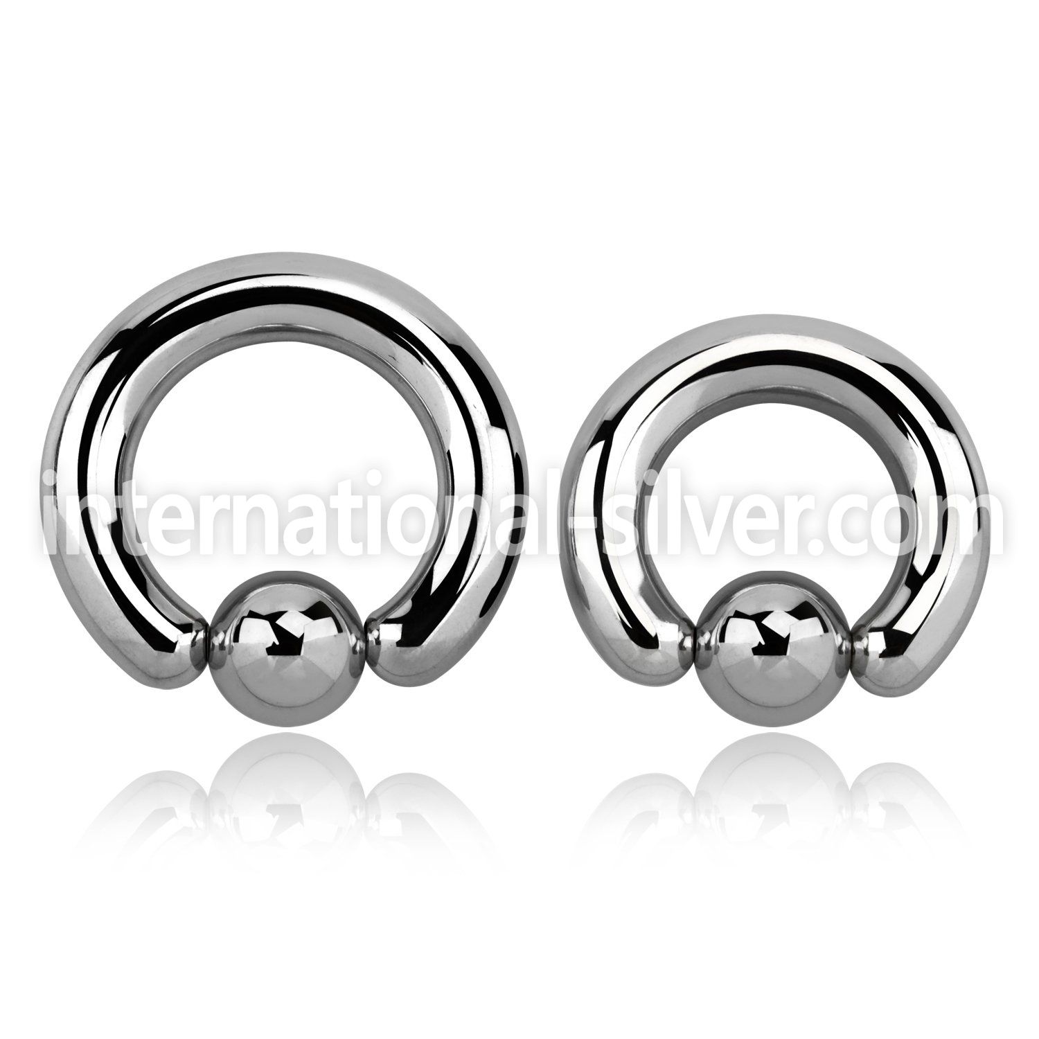 bcr2 hoops captive rings surgical steel 316l ear lobe