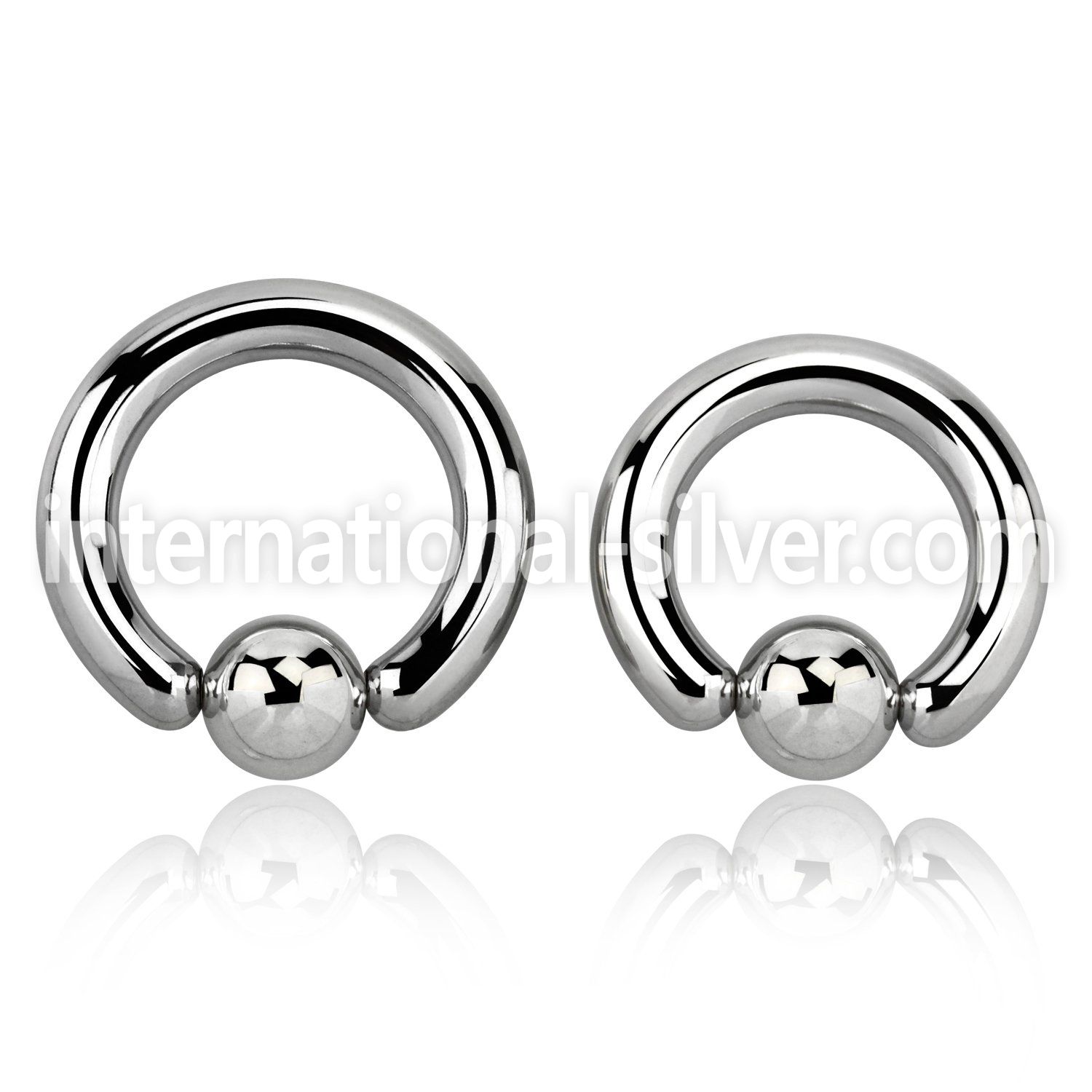 bcr6 hoops captive rings surgical steel 316l ear lobe