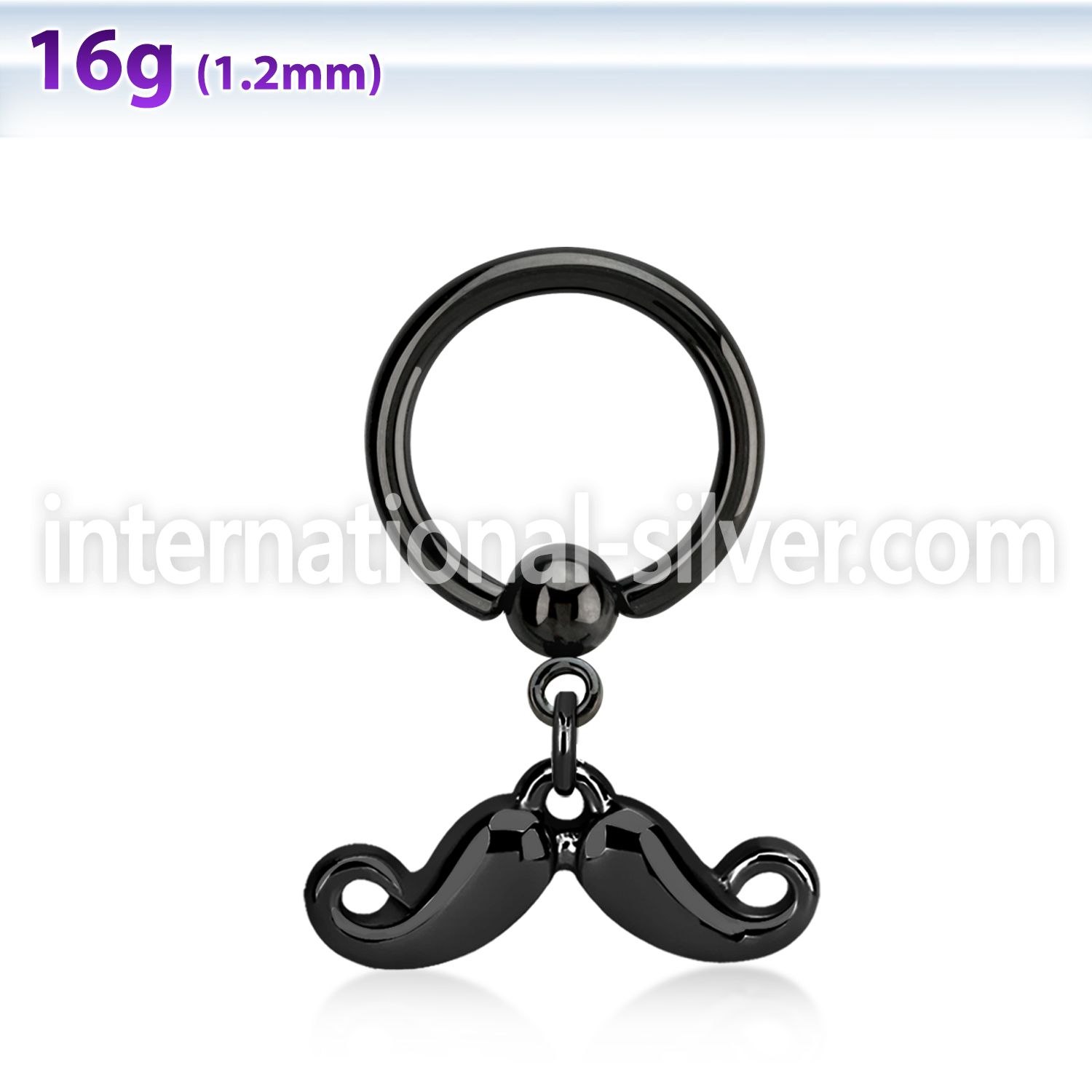 bcrts518 hoops captive rings anodized surgical steel 316l nose