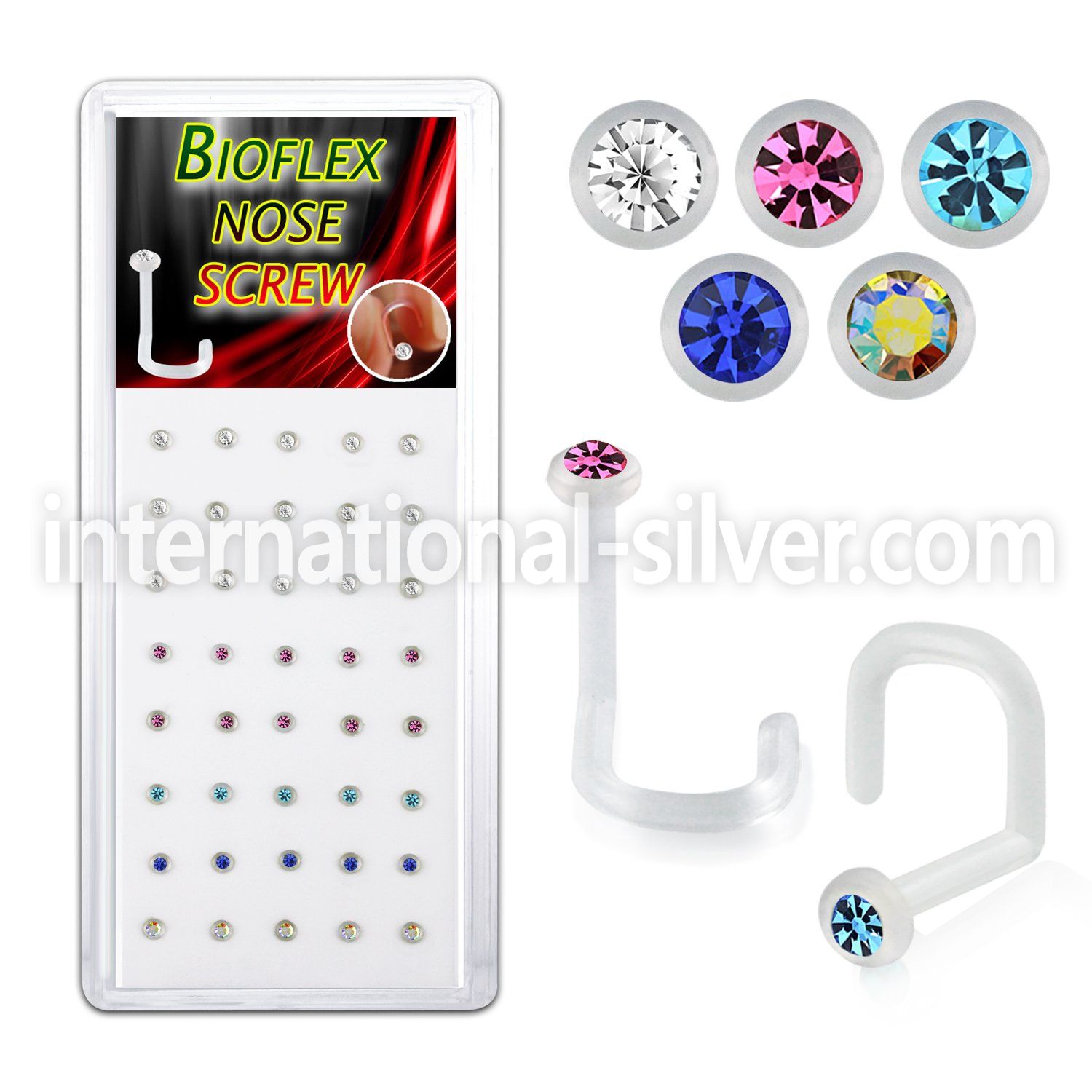 biswmx40 l shape nose studs bioflex ptfe nose