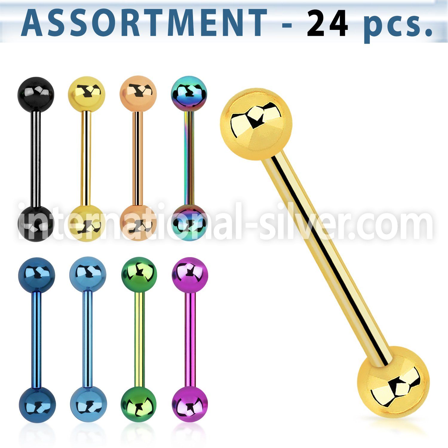 blk104b straight barbells anodized surgical steel 316l tongue