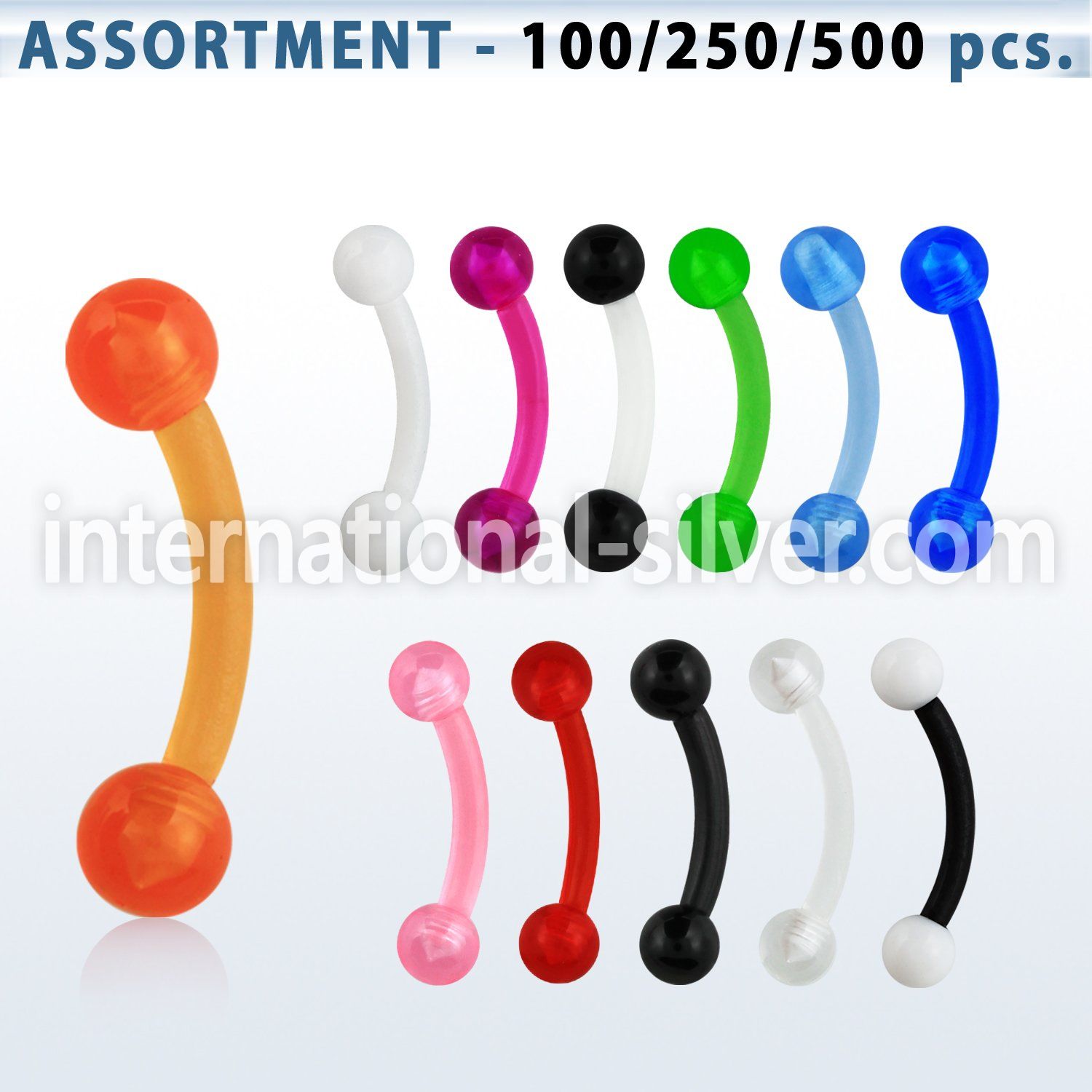 blk145 micro curved barbells acrylic body jewelry eyebrow