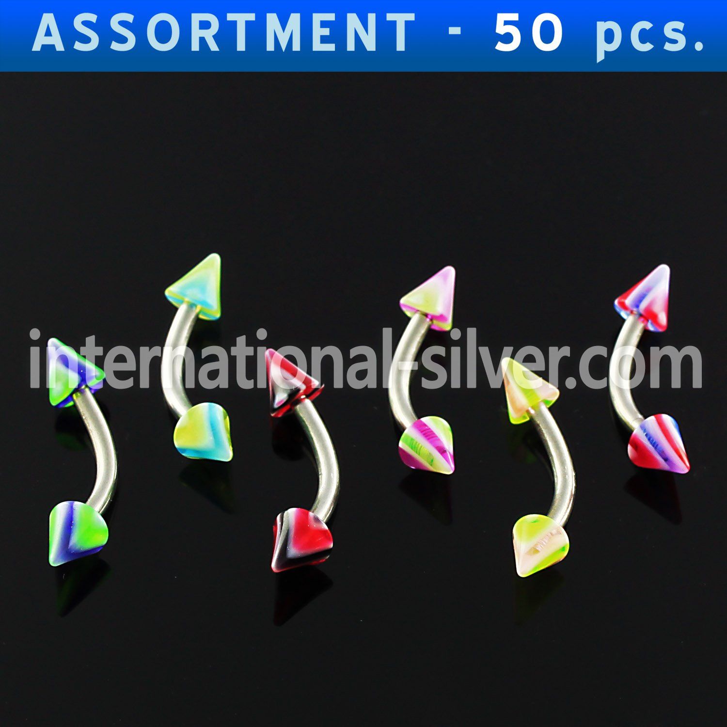 blk150 micro curved barbells surgical steel 316l with acrylic parts eyebrow