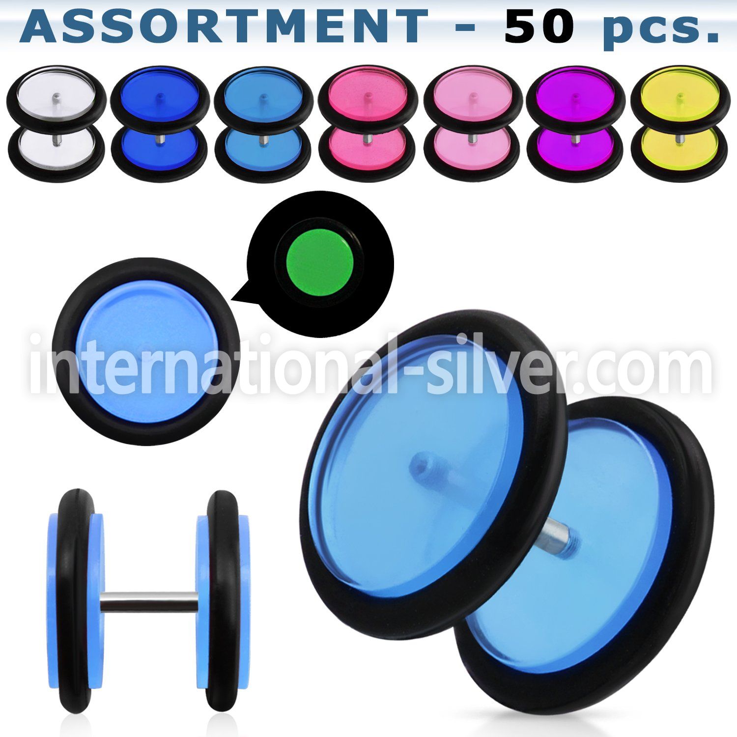 blk170 cheaters  illusion plugs and tapers acrylic body jewelry belly button