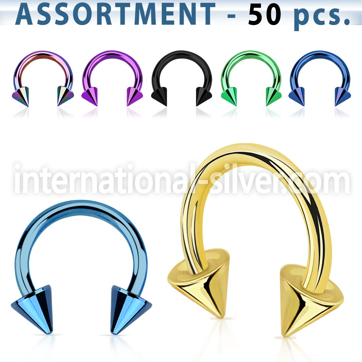 blk187 horseshoes anodized surgical steel 316l ear lobe