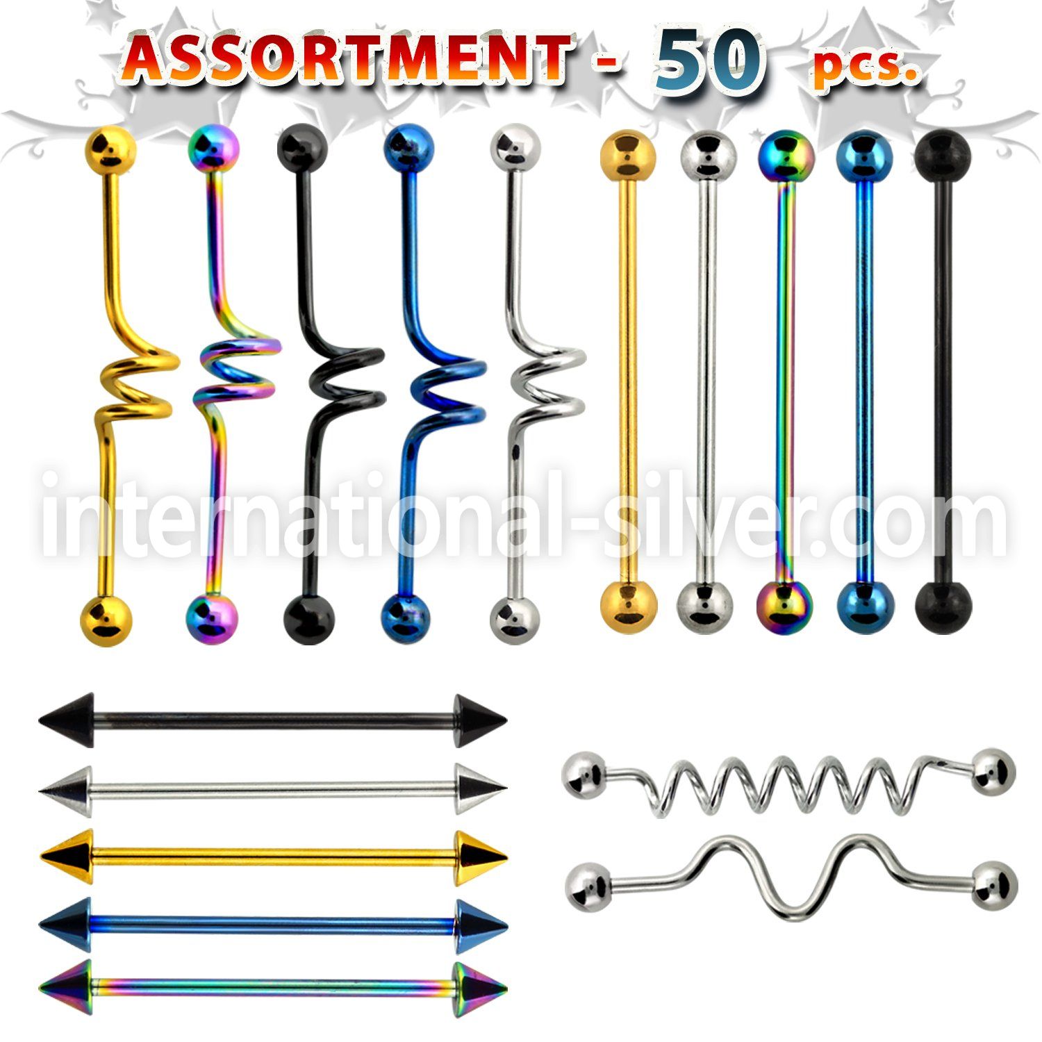 blk233 straight barbells anodized surgical steel 316l 