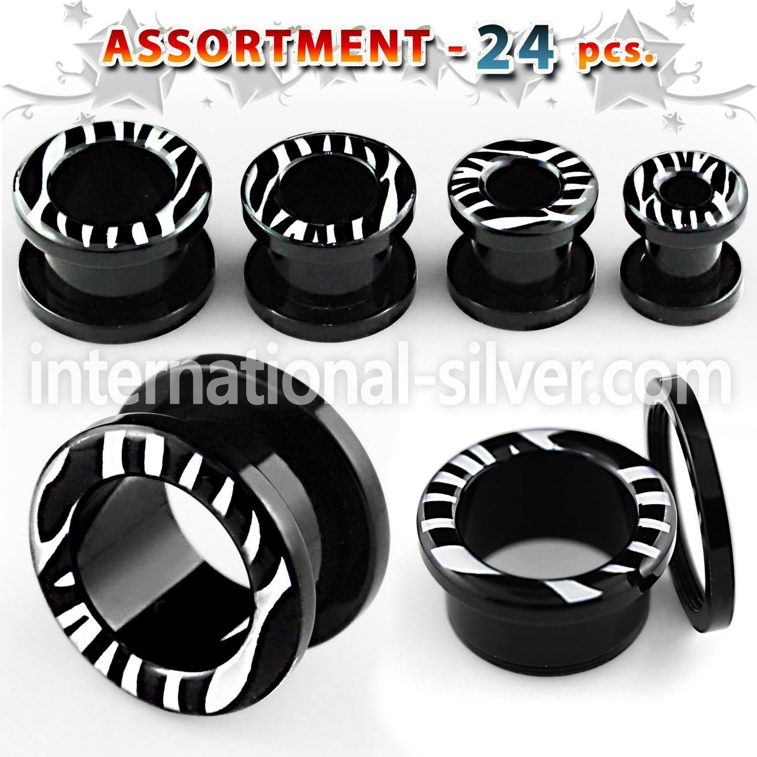 blk236 tunnels gauges acrylic body jewelry ear lobe