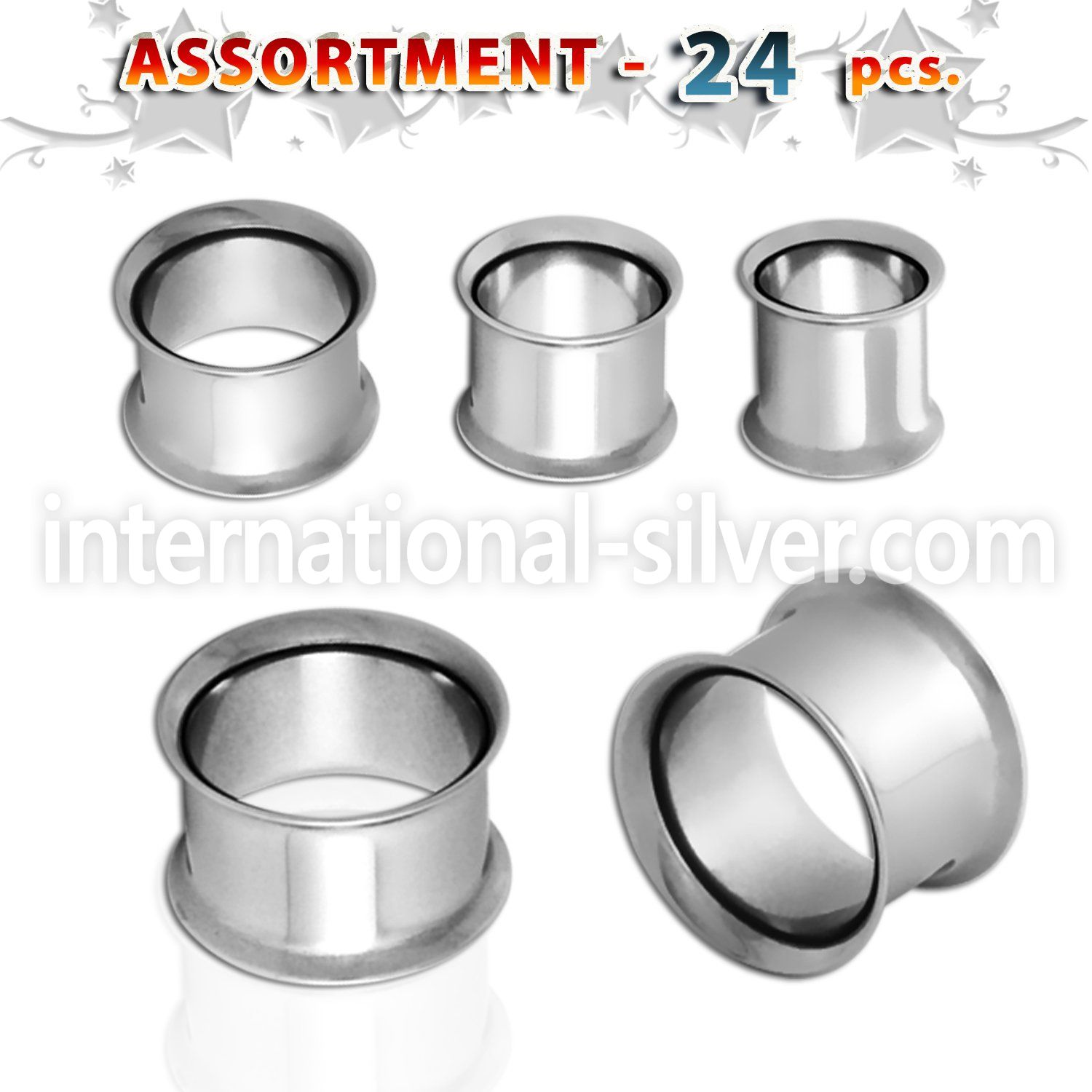 blk248 tunnels gauges surgical steel 316l ear lobe