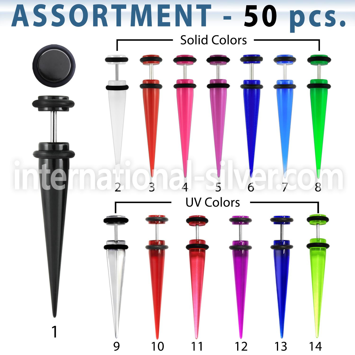 blk288 cheaters  illusion plugs and tapers acrylic body jewelry belly button