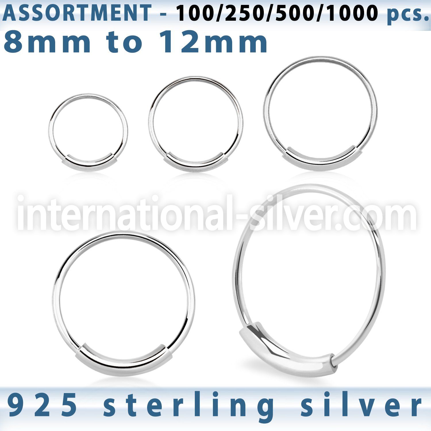 blk289 nose hoop silver 925 nose