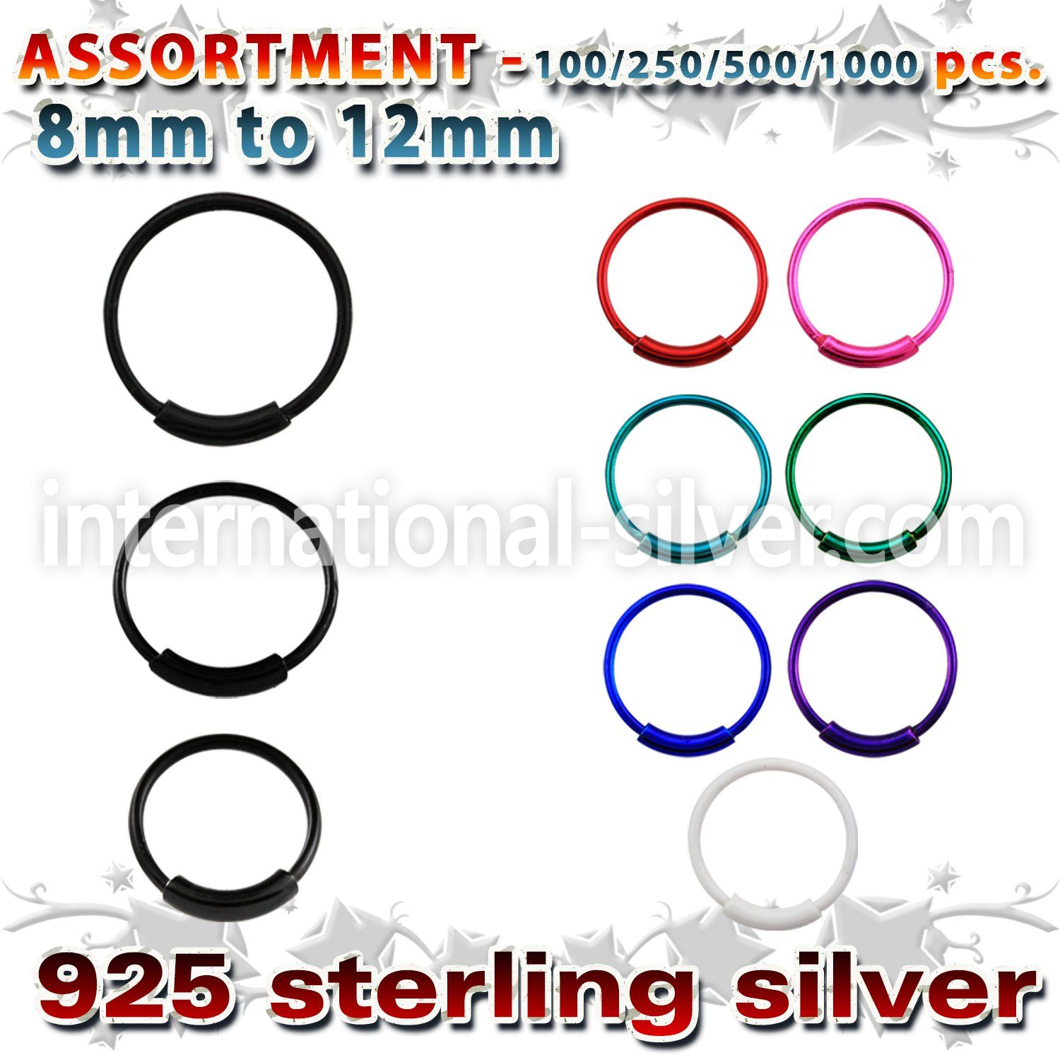 blk293 nose hoop silver 925 nose