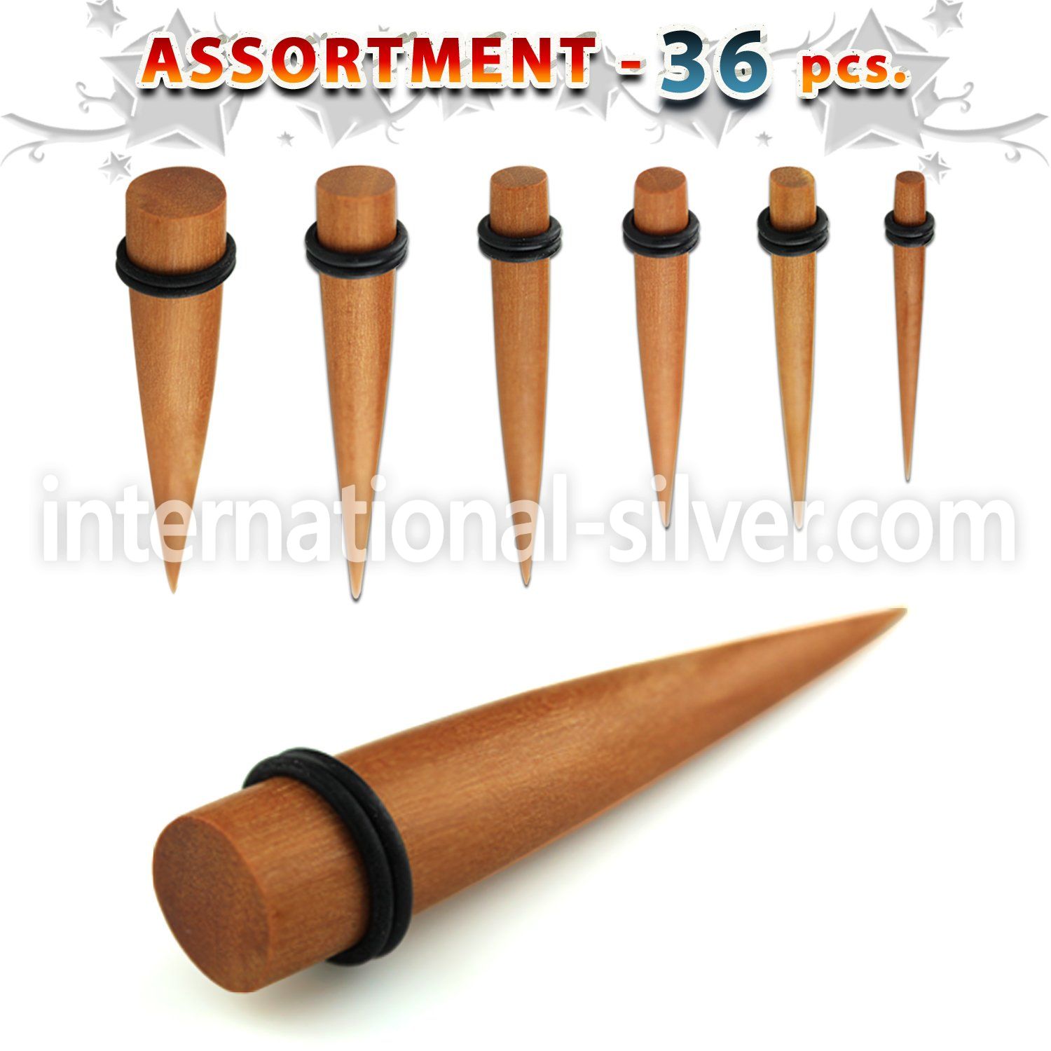 blk297 tapers organic body jewelry ear lobe