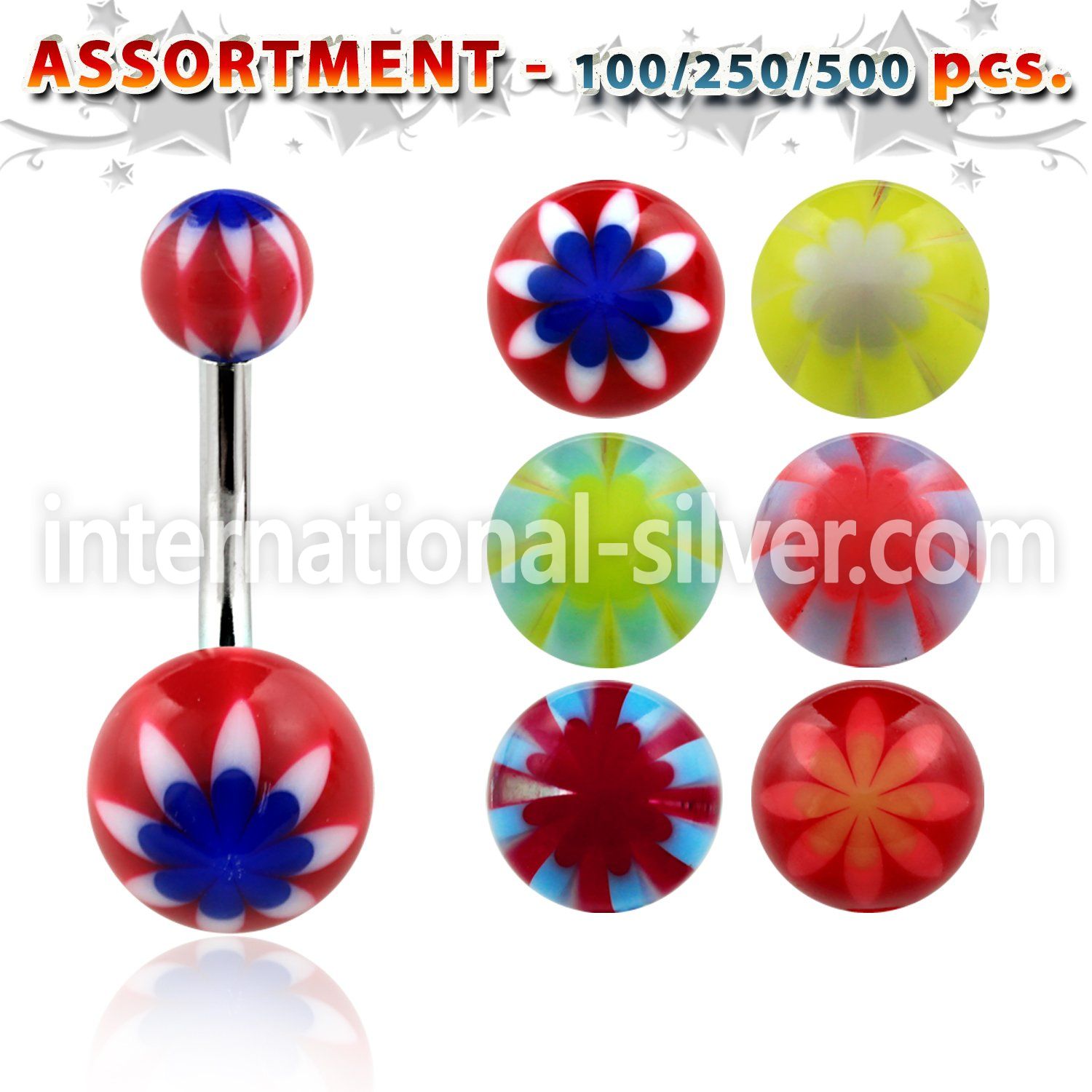 blk335 belly rings surgical steel 316l with acrylic parts belly button