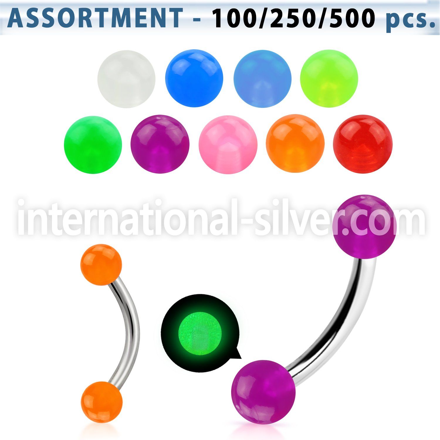 blk359 micro curved barbells surgical steel 316l with acrylic parts eyebrow