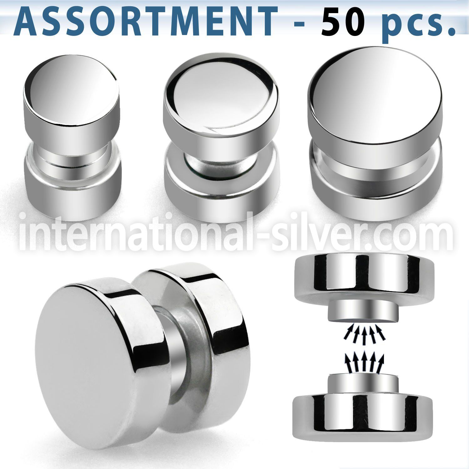 blk411 cheaters  illusion plugs and tapers surgical steel 316l ear lobe