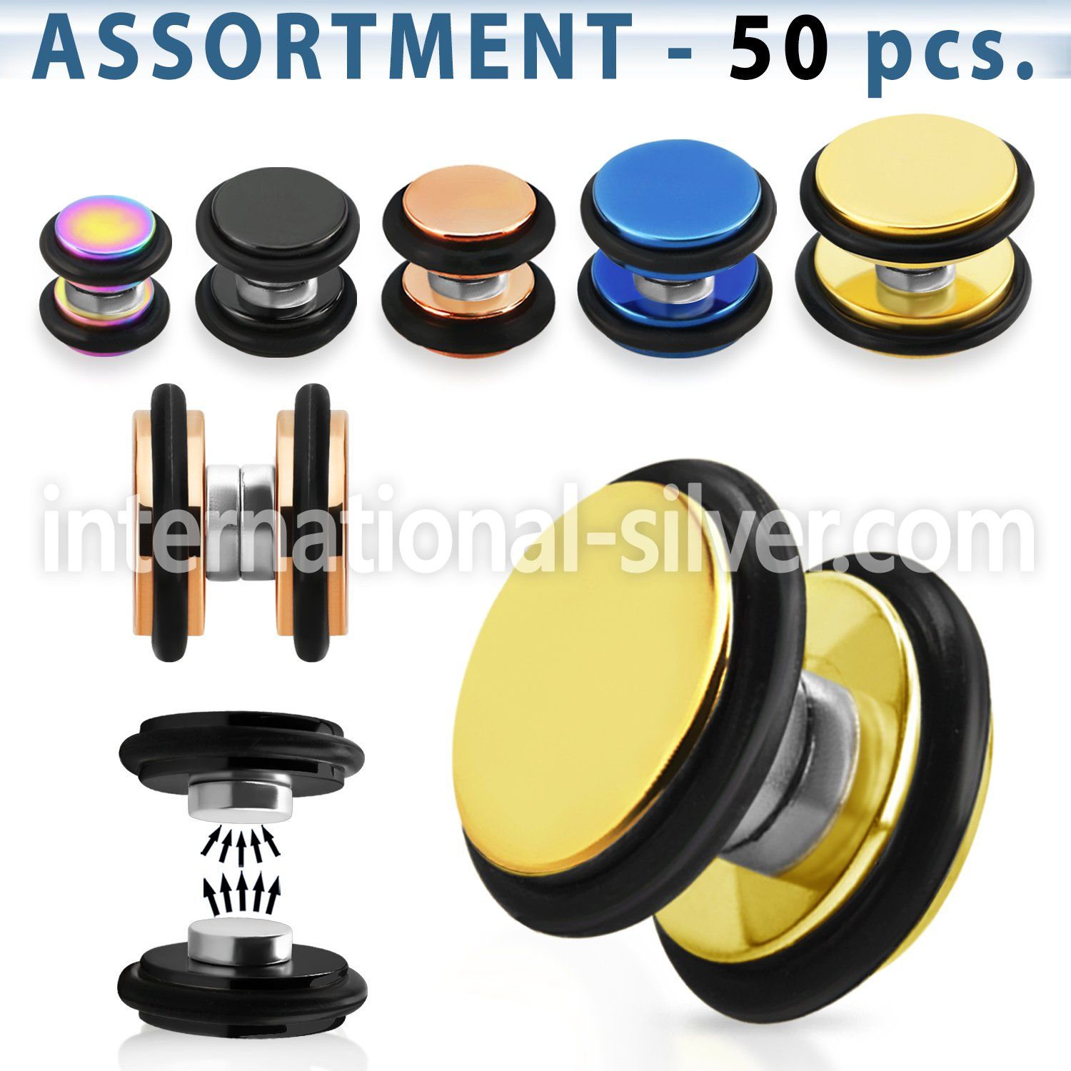 blk412 cheaters  illusion plugs and tapers anodized surgical steel 316l belly button