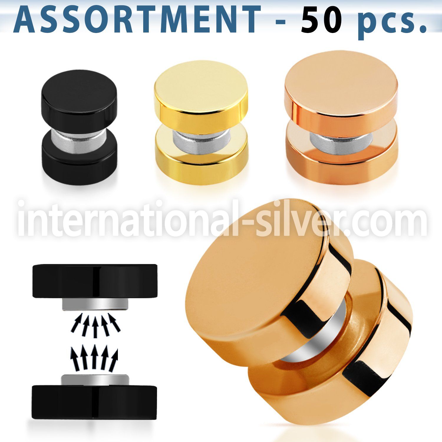 blk413 cheaters  illusion plugs and tapers anodized surgical steel 316l belly button