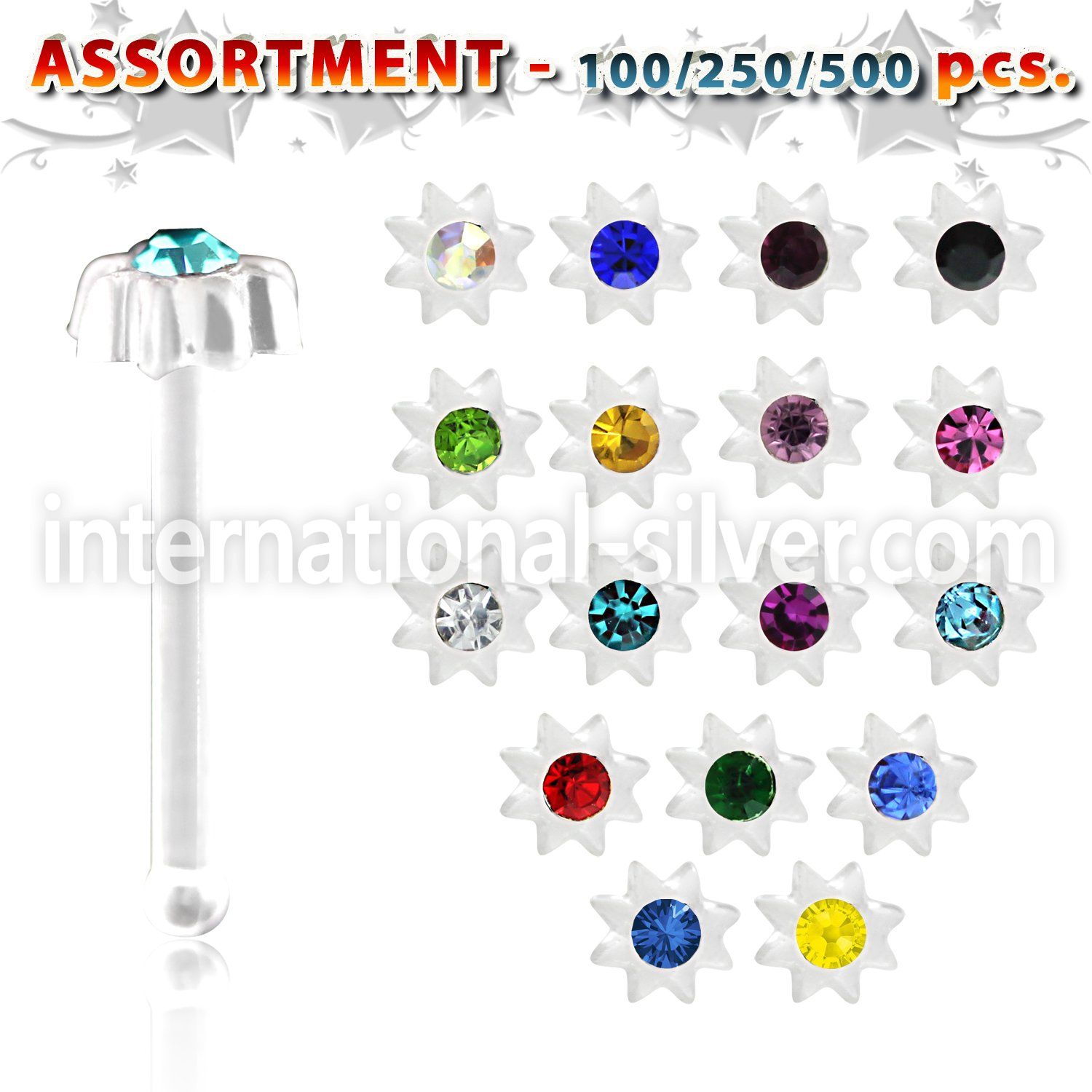 blk426 nose bone acrylic body jewelry nose