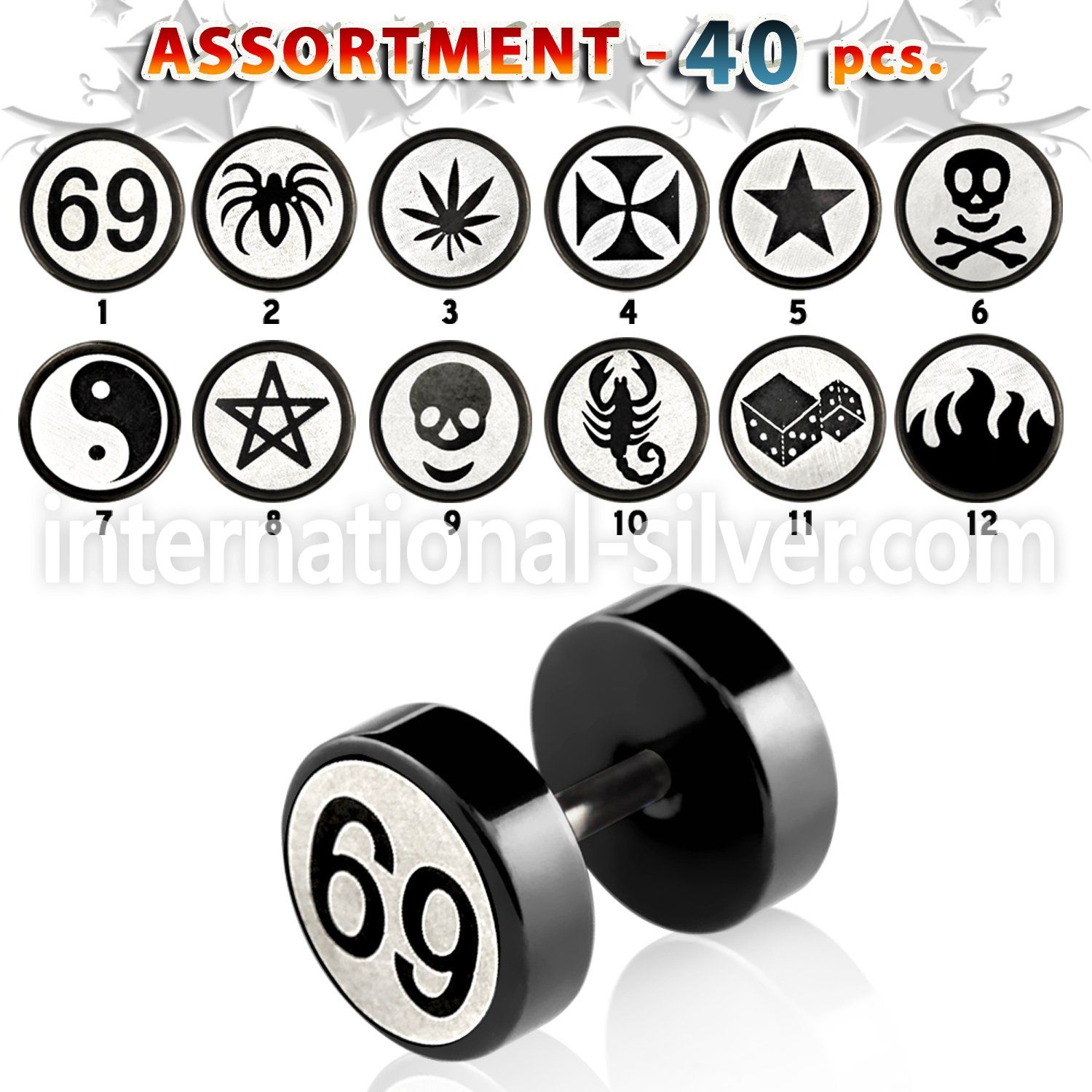 blk434 cheaters  illusion plugs and tapers anodized surgical steel 316l belly button