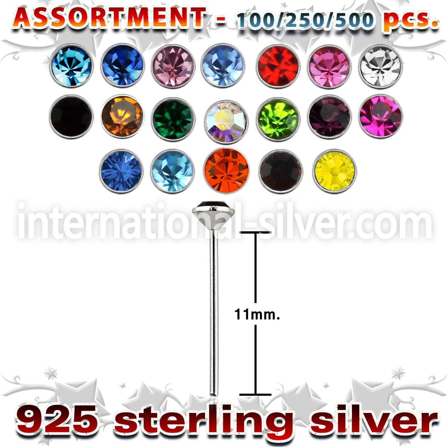 blk457 bend it to fit nose studs silver 925 nose