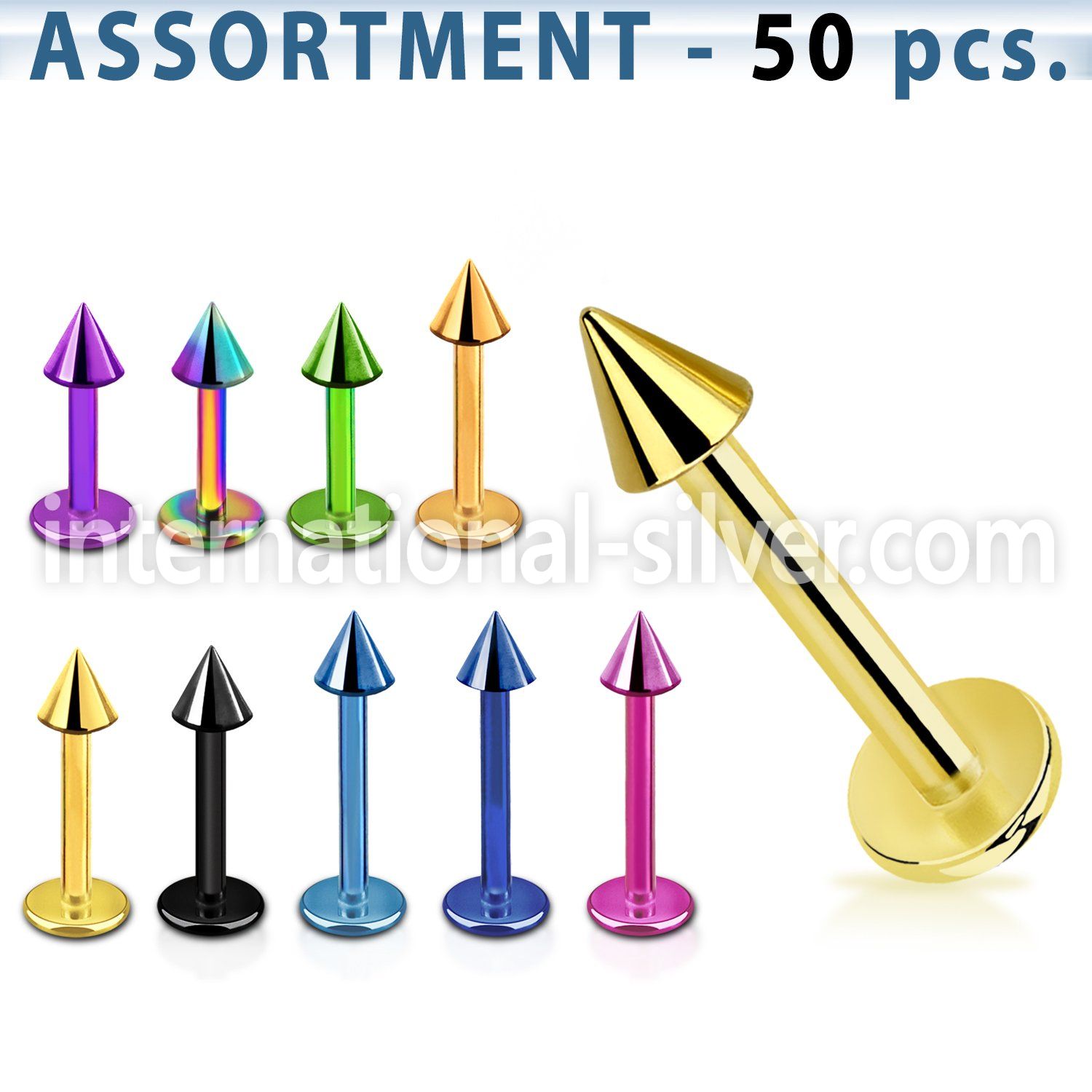 blk467 labrets lip rings anodized surgical steel 316l labrets chin