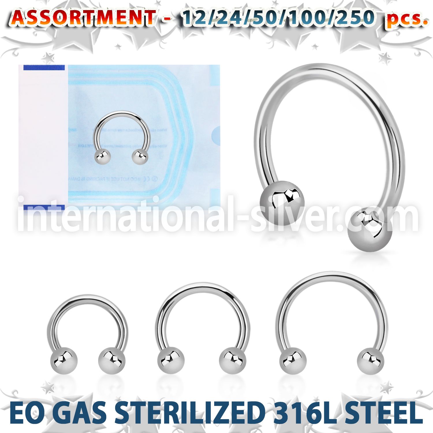 blk474 horseshoes surgical steel 316l belly button