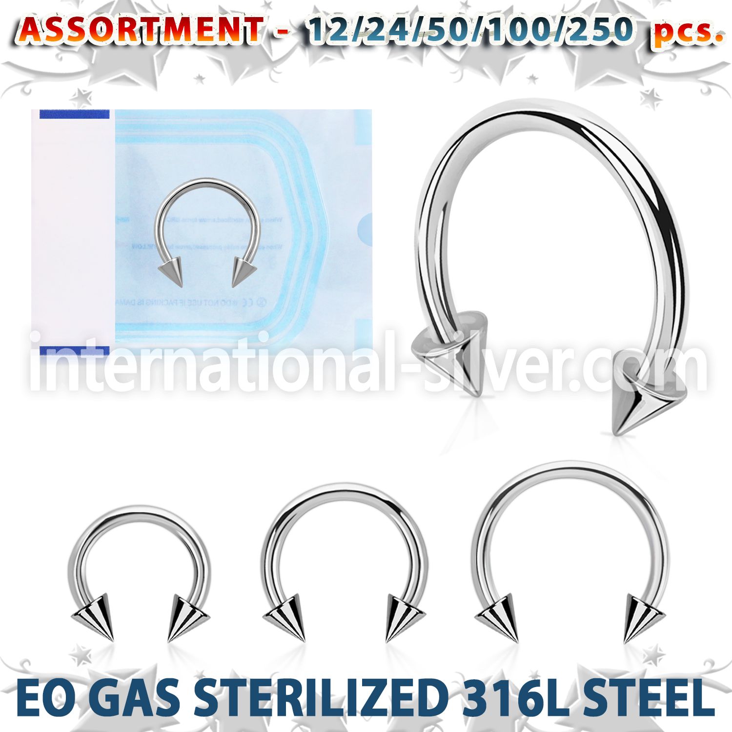 blk475 horseshoes surgical steel 316l belly button