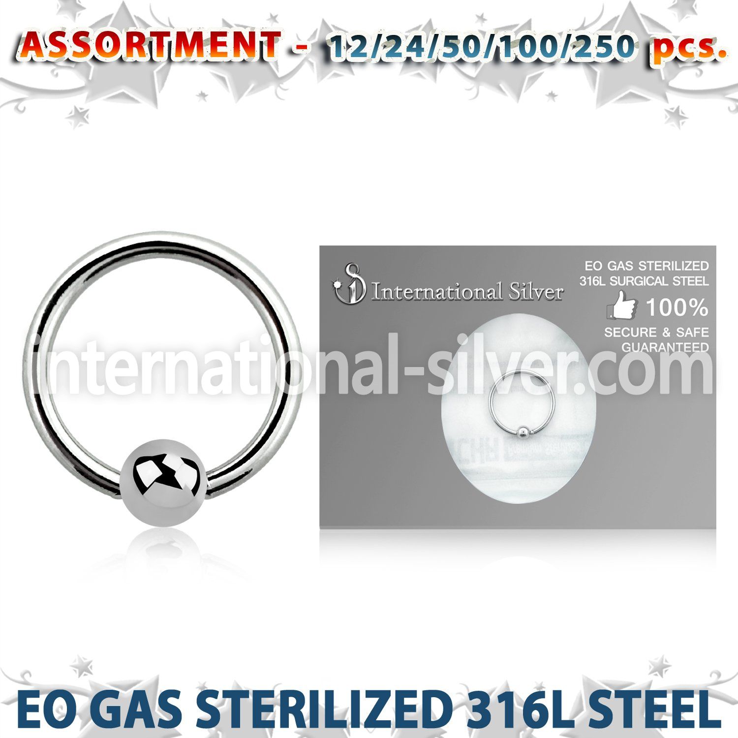 blk478 hoops captive rings surgical steel 316l helix