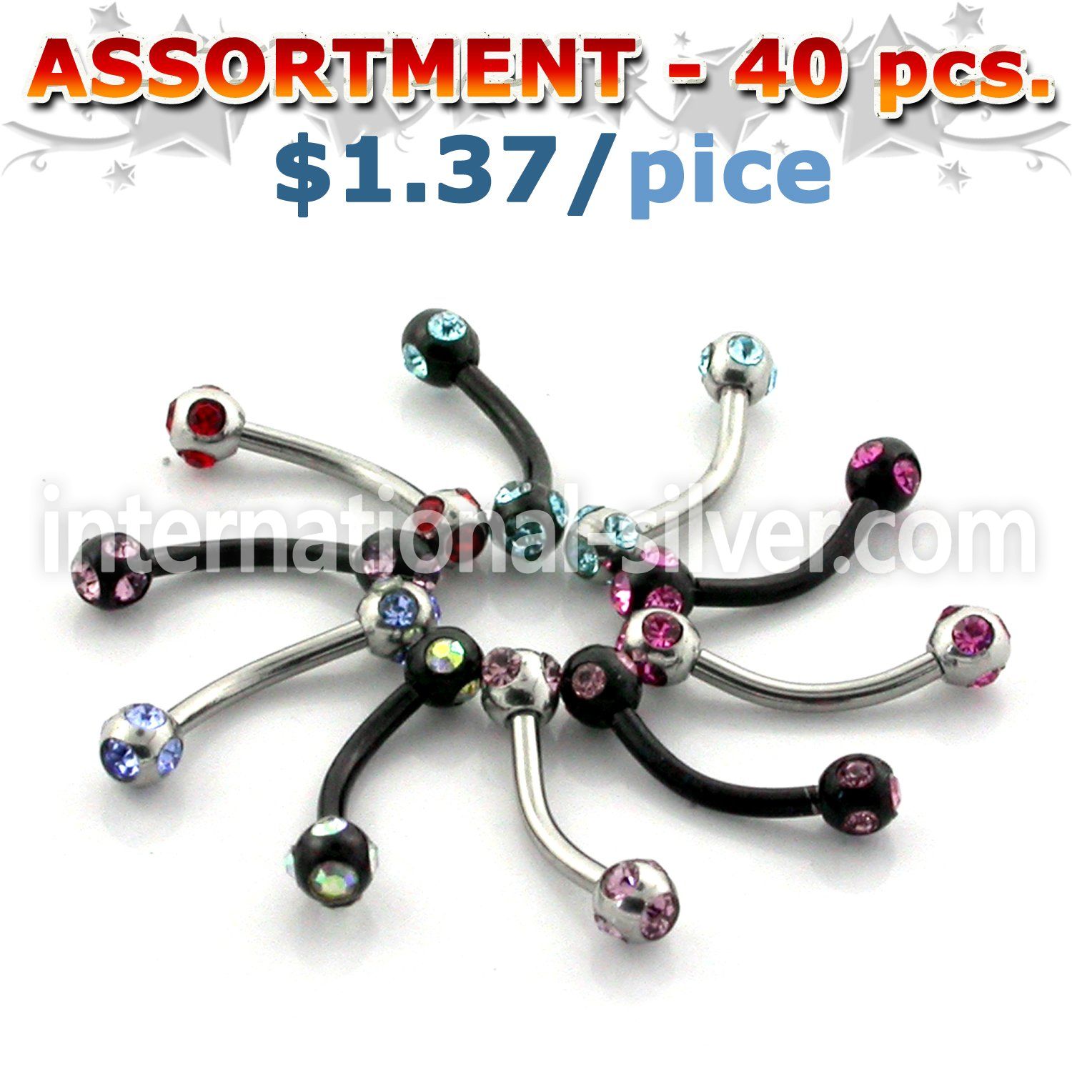 blk47 micro curved barbells surgical steel 316l eyebrow