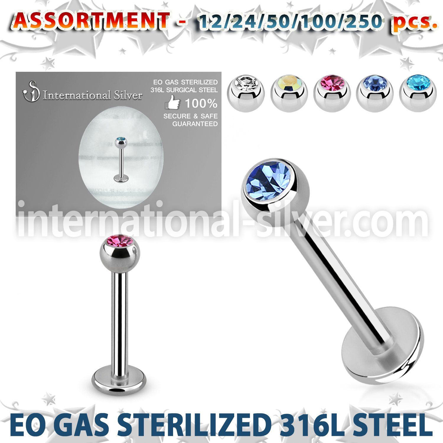 blk485 labrets lip rings surgical steel 316l labrets chin