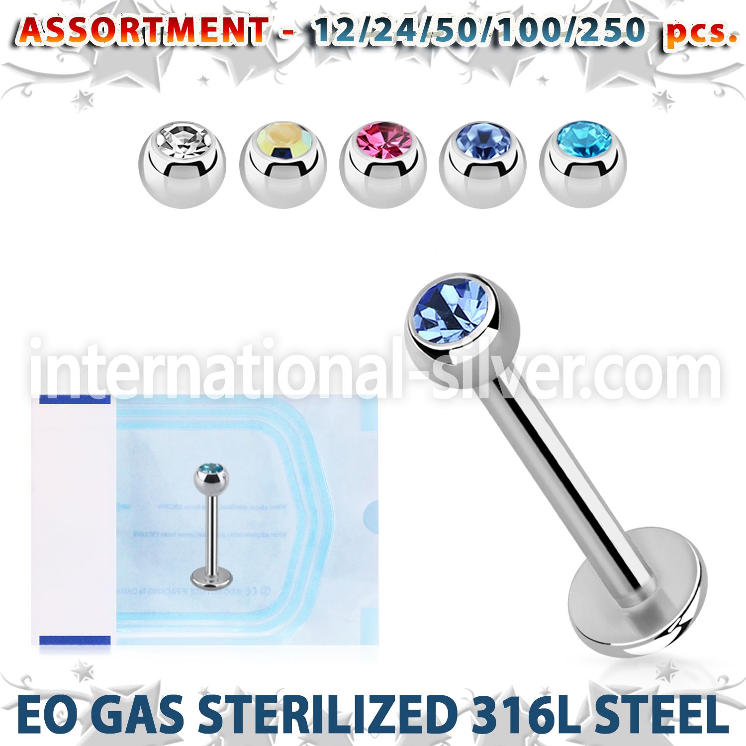 blk485 labrets lip rings surgical steel 316l labrets chin