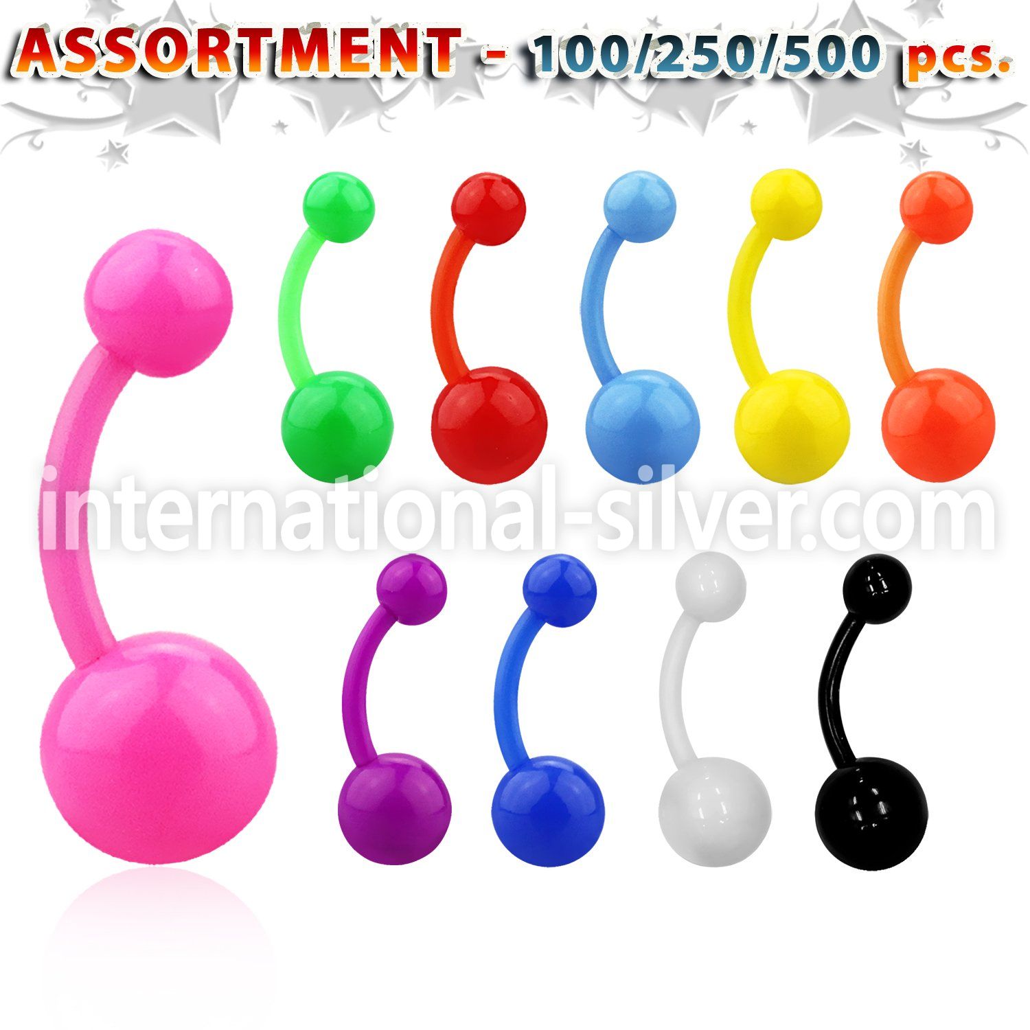 blk492 belly rings acrylic body jewelry nose
