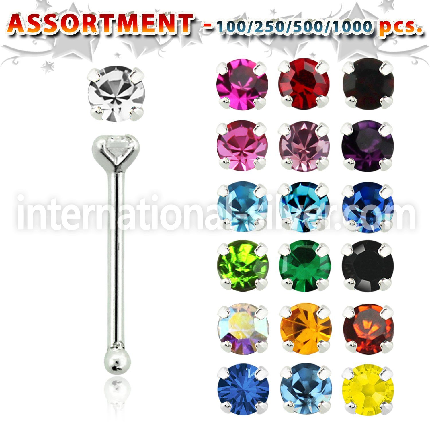 blk493 nose bone silver 925 nose