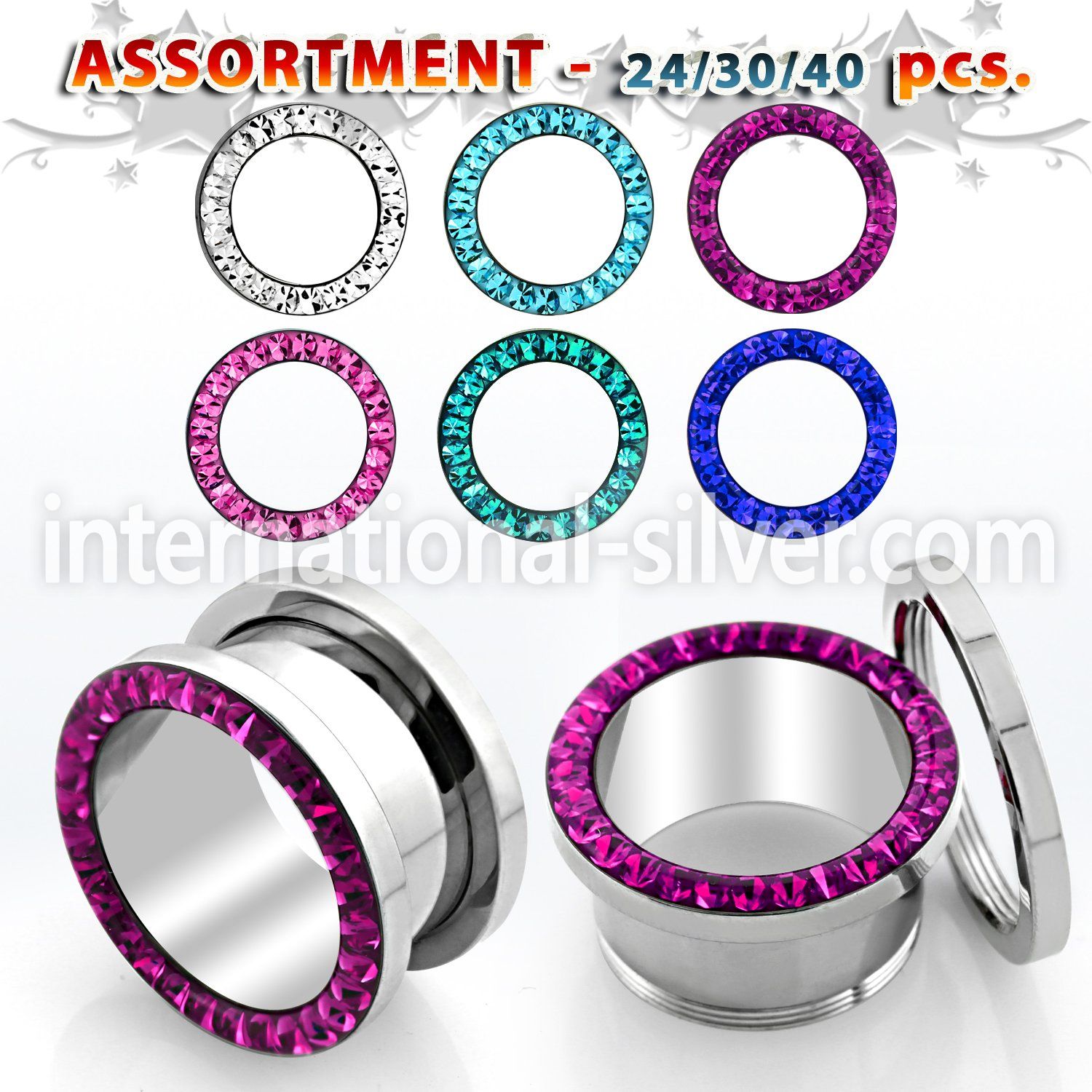 blk510 tunnels gauges surgical steel 316l ear lobe