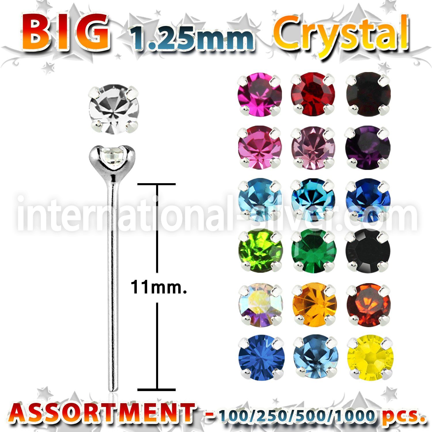 blk528 bend it to fit nose studs silver 925 nose