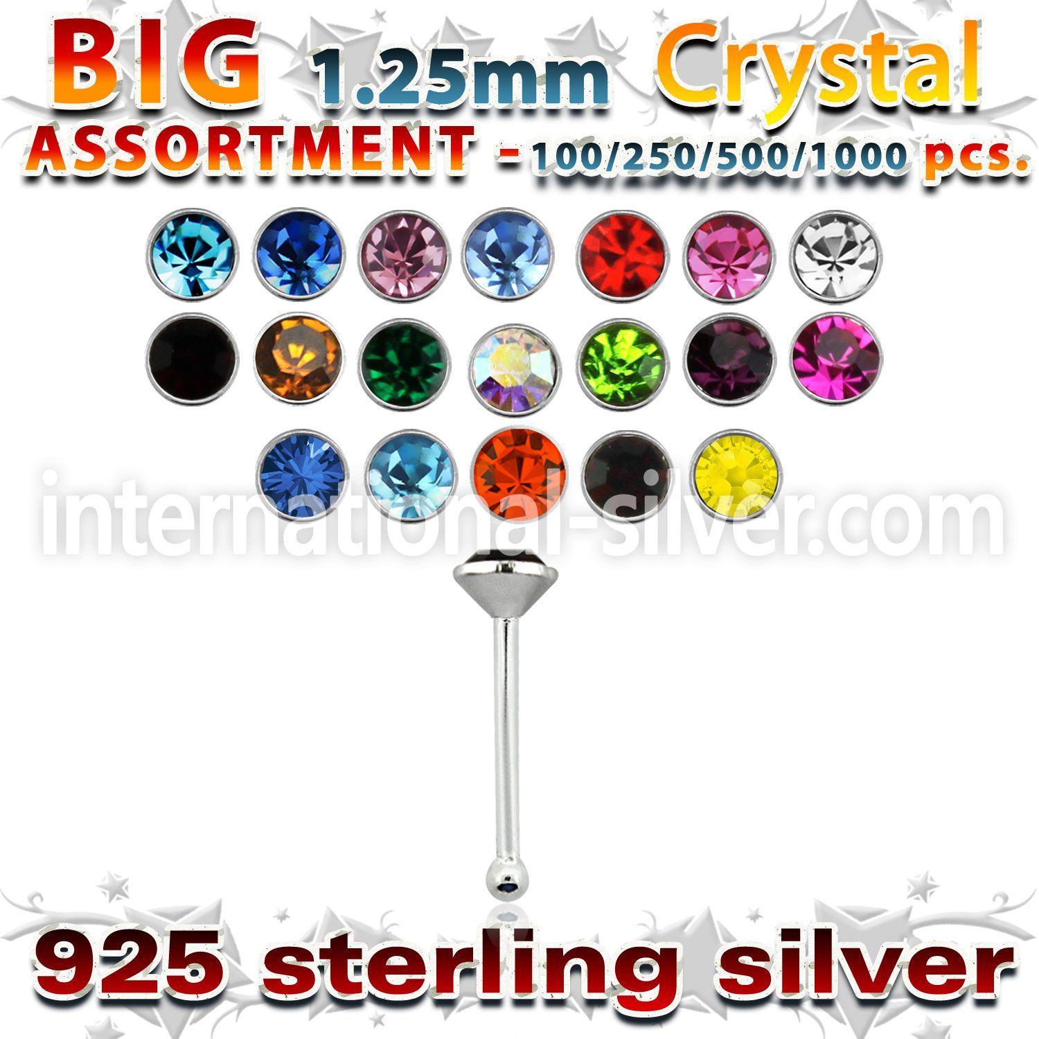 blk533 nose bone silver 925 nose