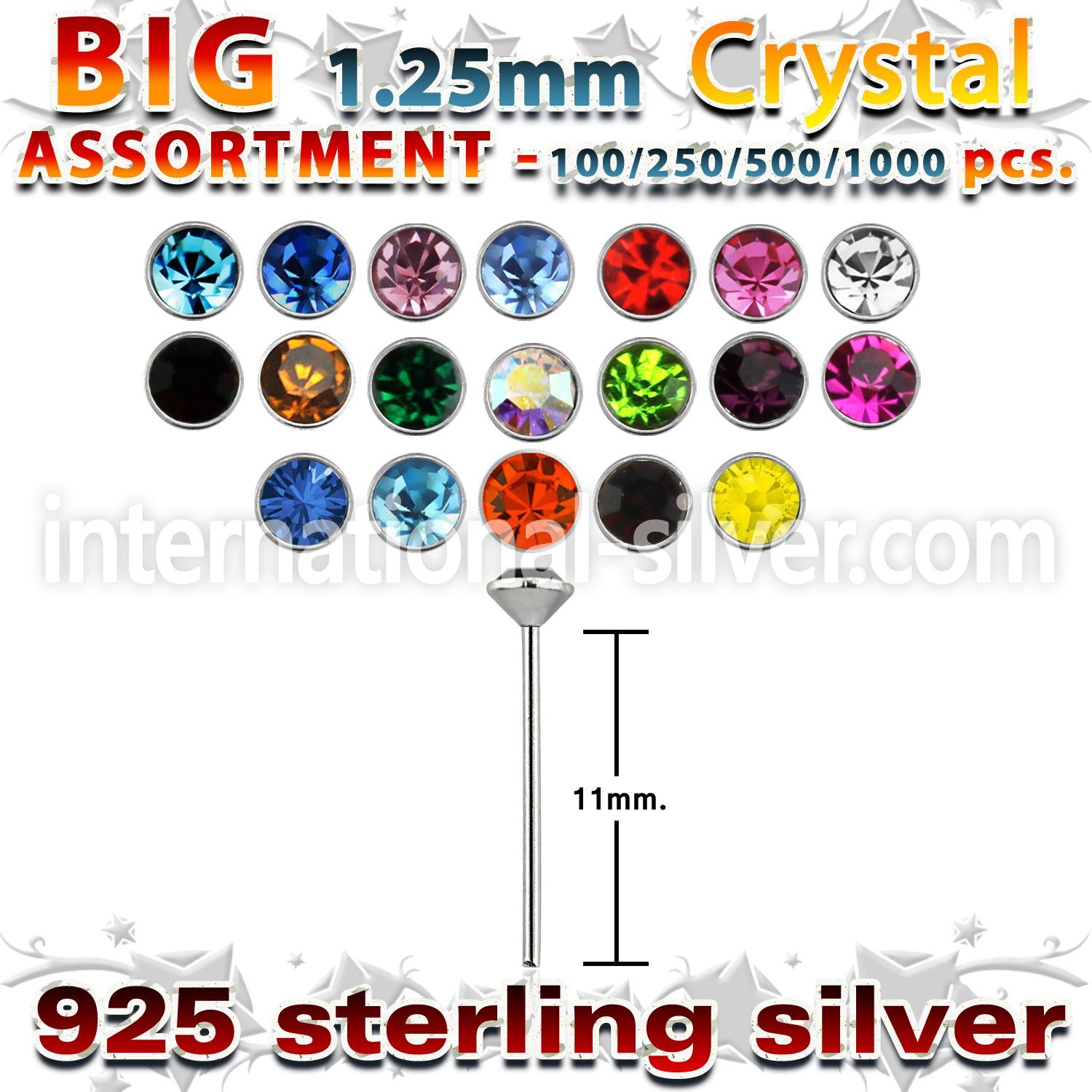 blk534 bend it to fit nose studs silver 925 nose