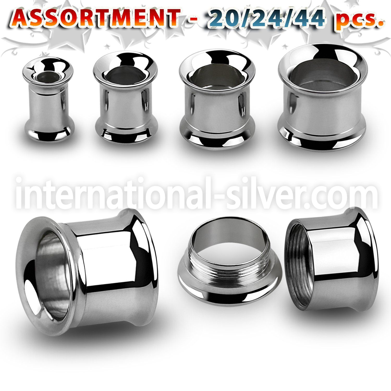 blk536 tunnels gauges surgical steel 316l ear lobe