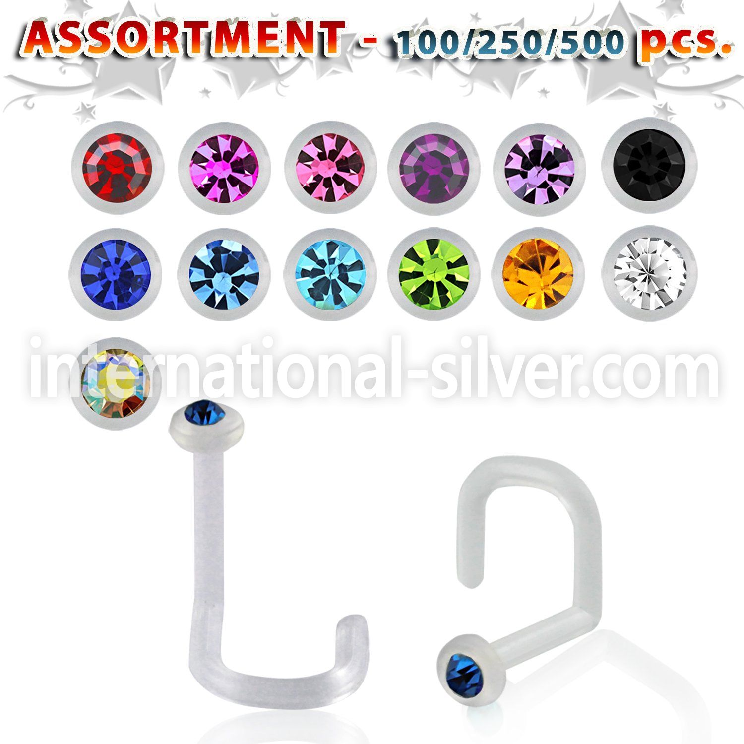 blk542 l shape nose studs bioflex ptfe nose