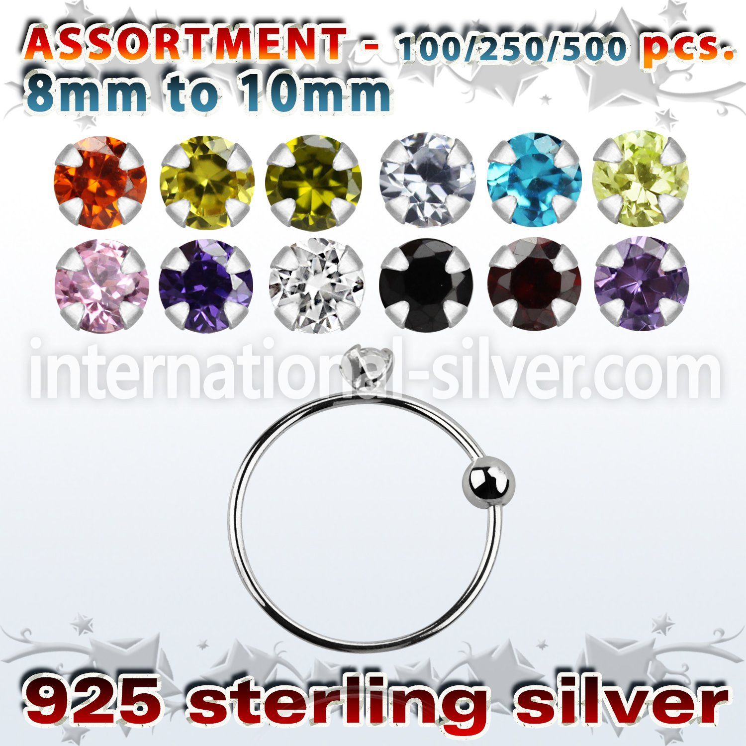 blk544 nose hoop silver 925 nose