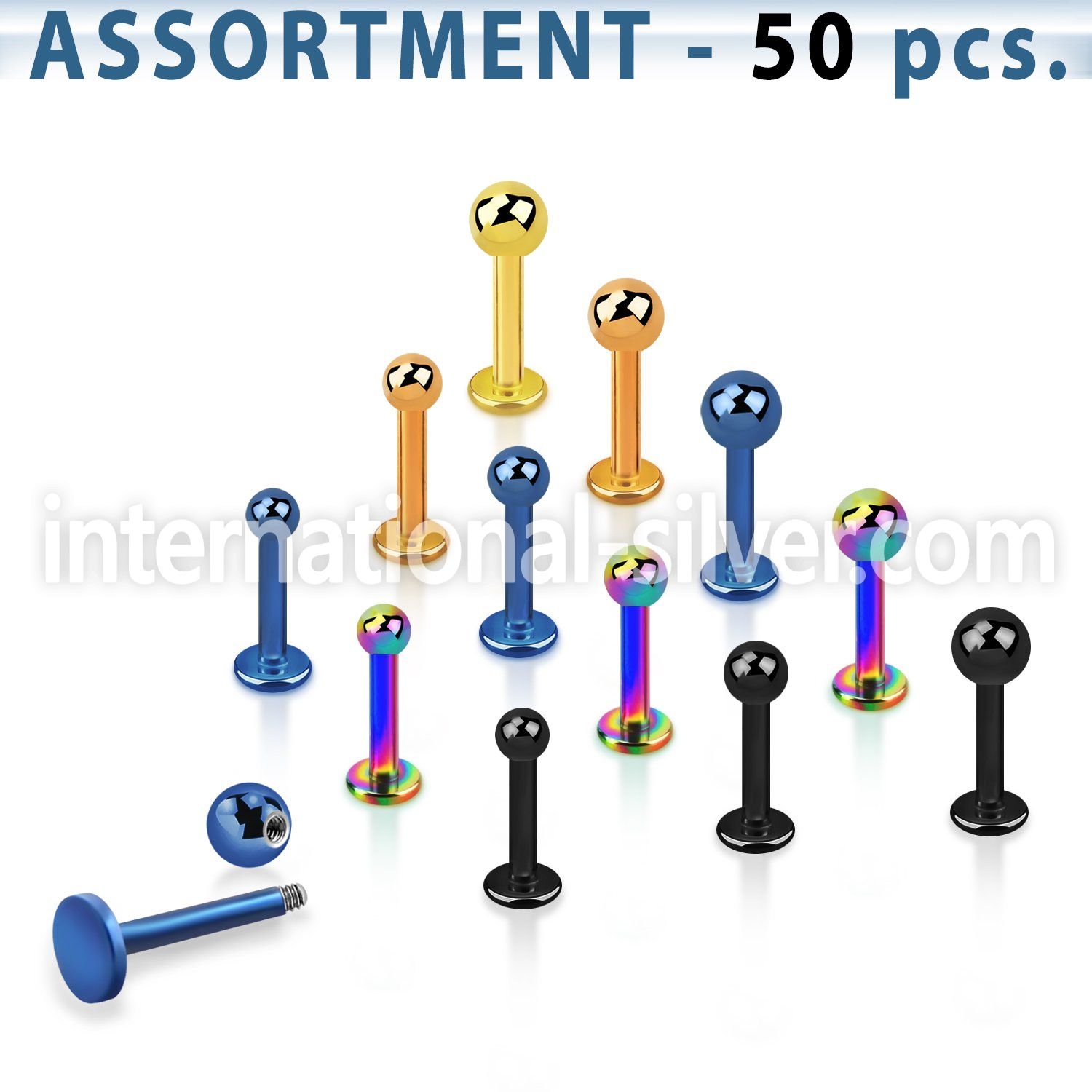 blk73 labrets lip rings anodized surgical steel 316l labrets chin