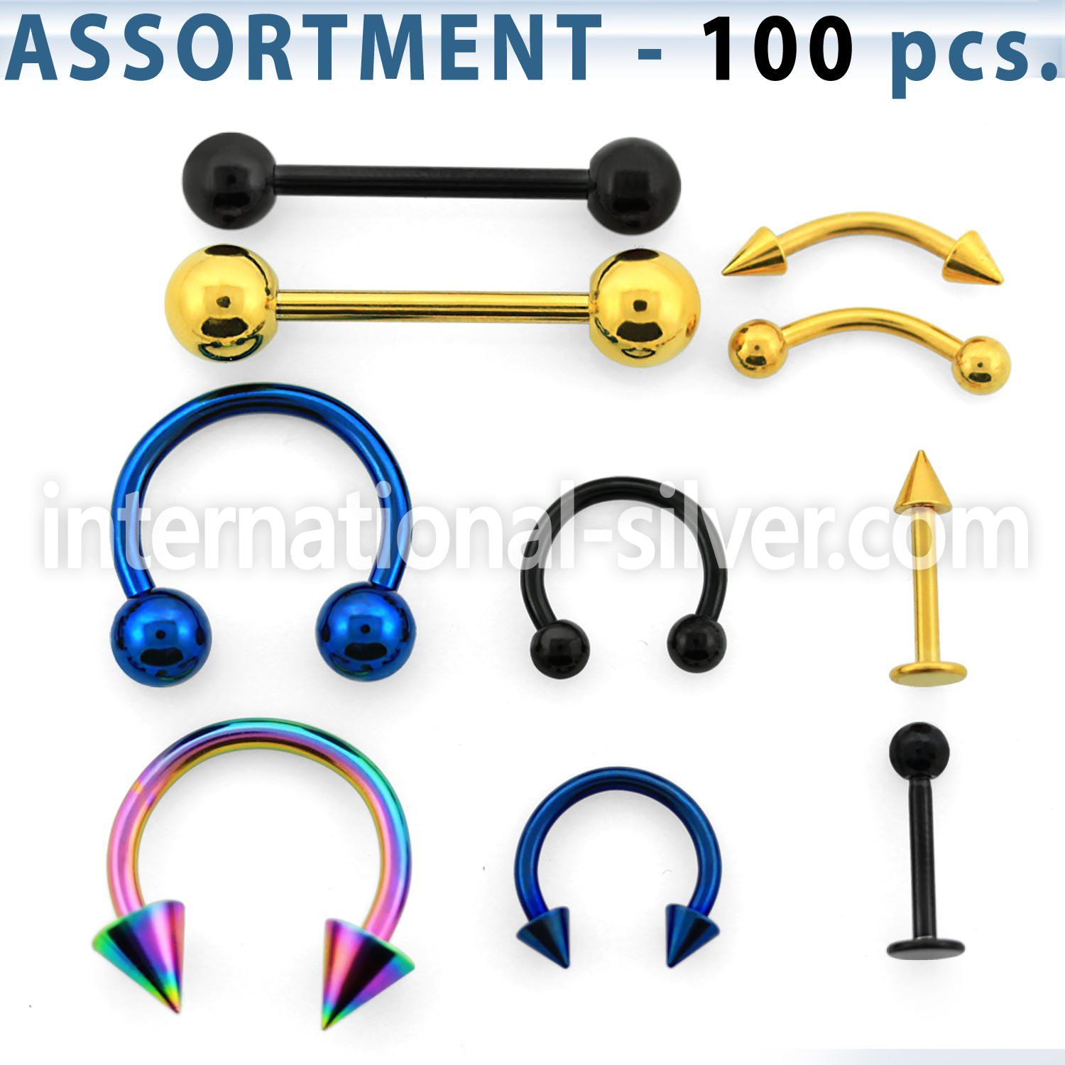 blk89 horseshoes anodized surgical steel 316l belly button