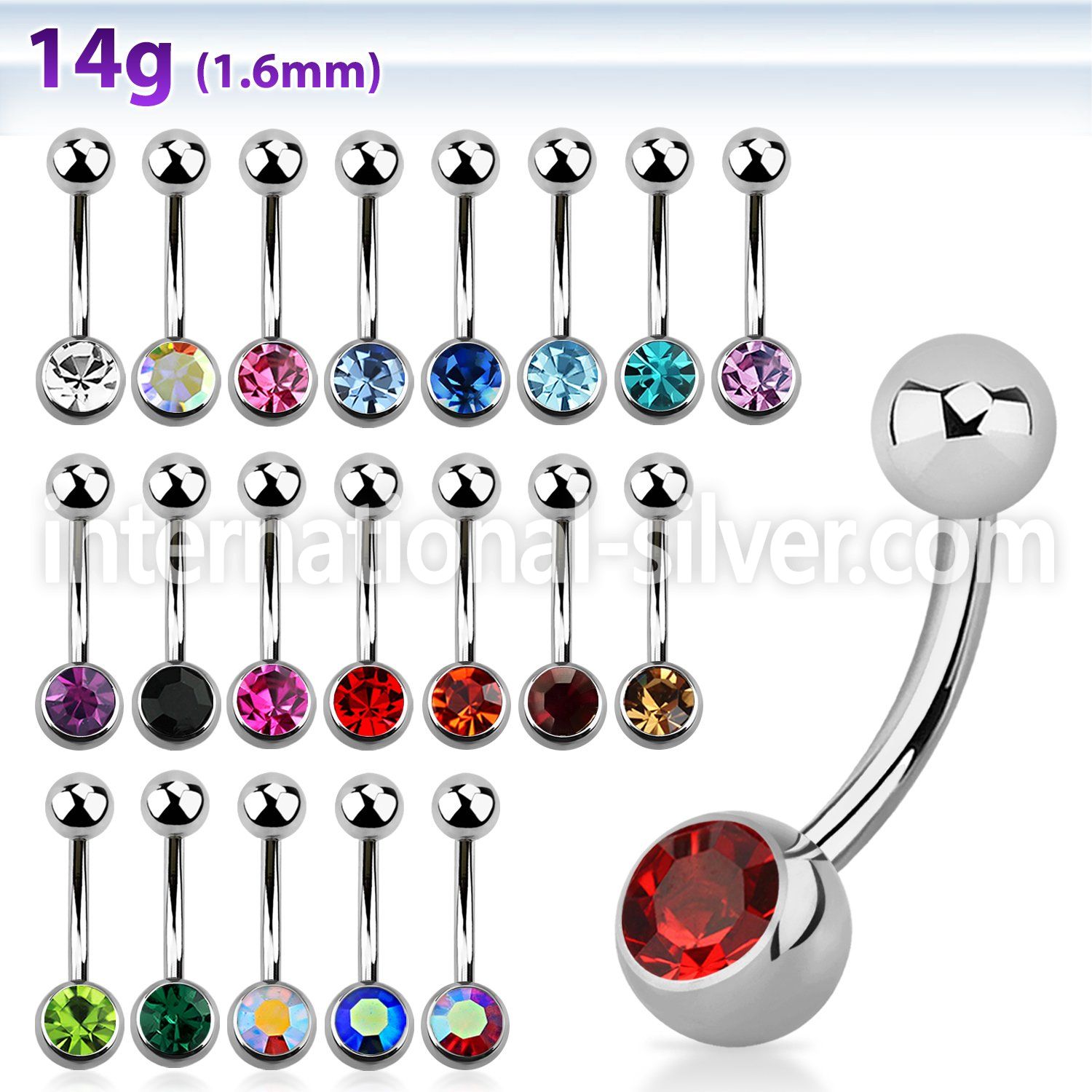 bn1cs belly rings surgical steel 316l belly button