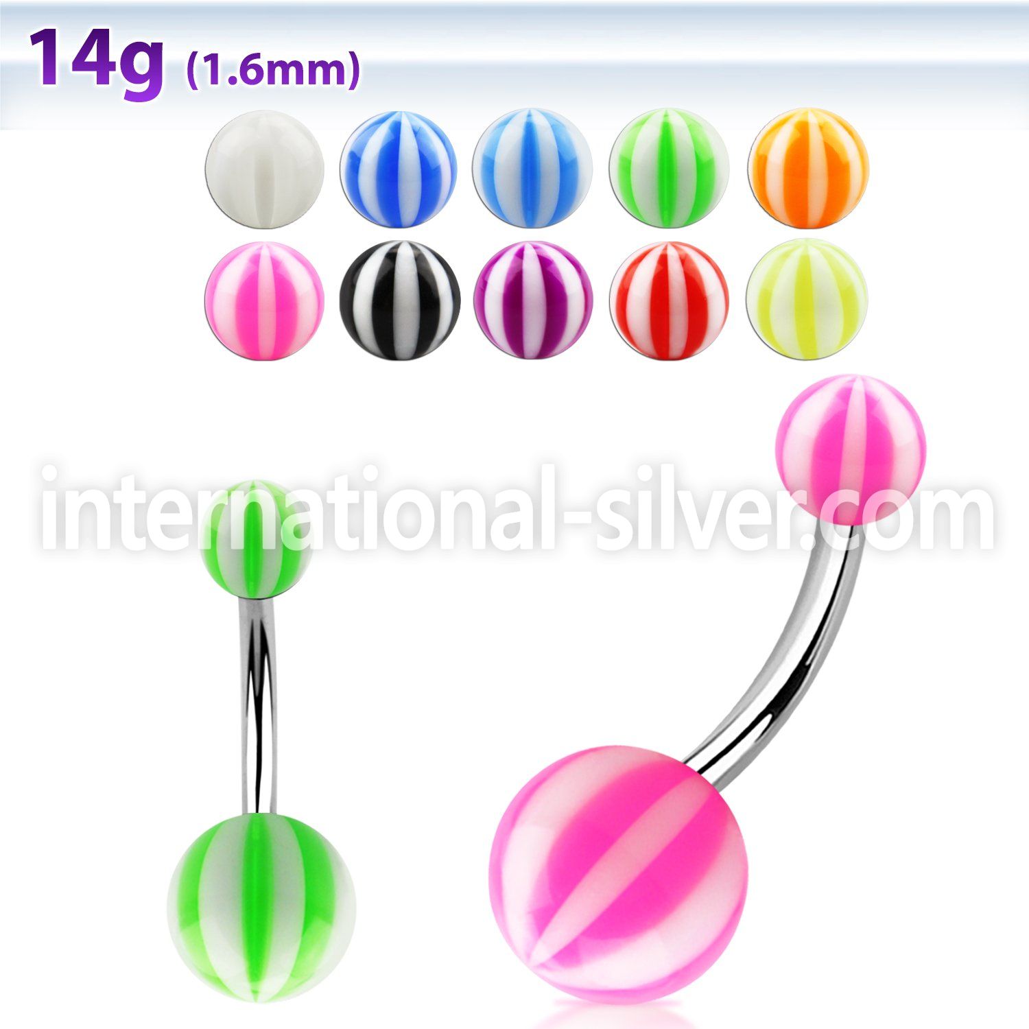 bnbe belly rings surgical steel 316l with acrylic parts belly button