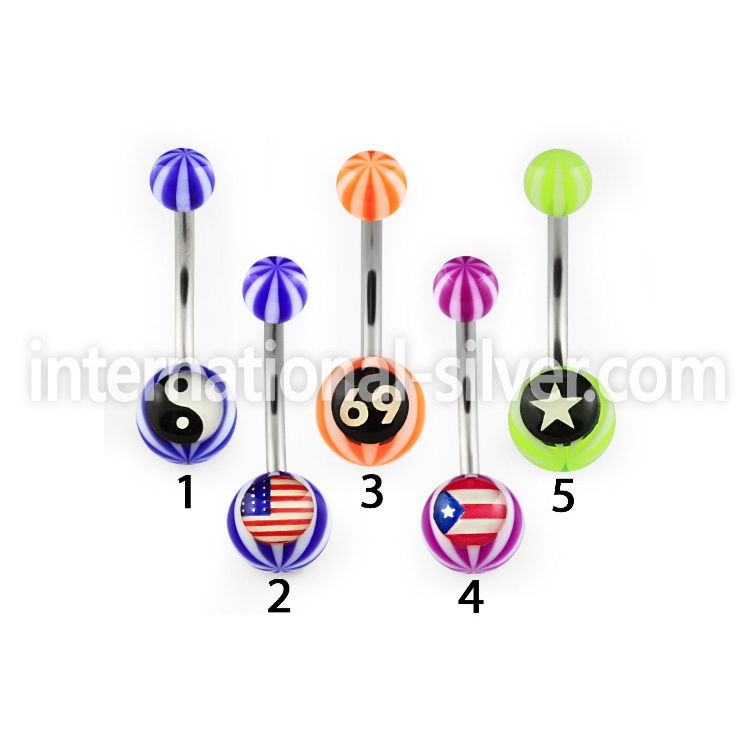 bnbelg belly rings surgical steel 316l with acrylic parts belly button