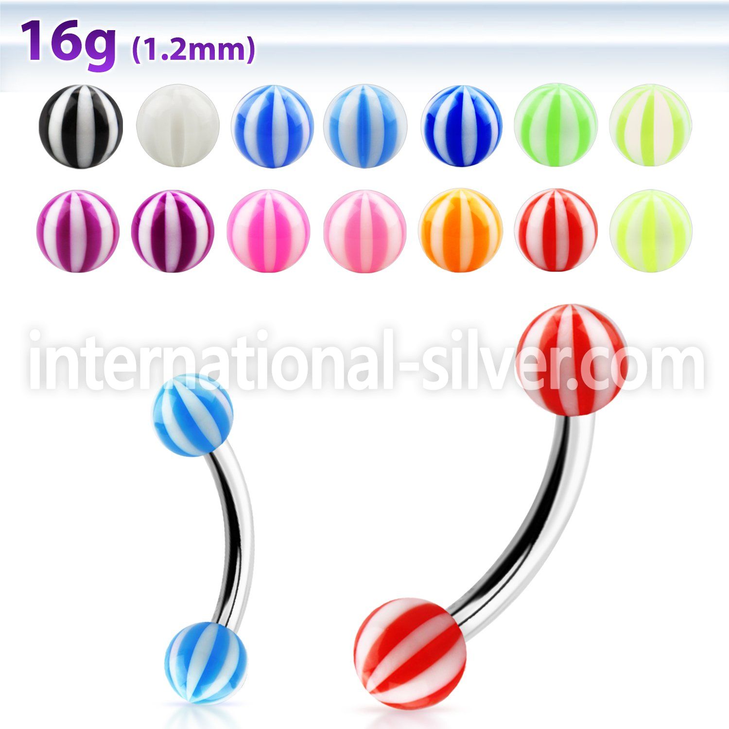 bnebeb micro curved barbells surgical steel 316l with acrylic parts eyebrow