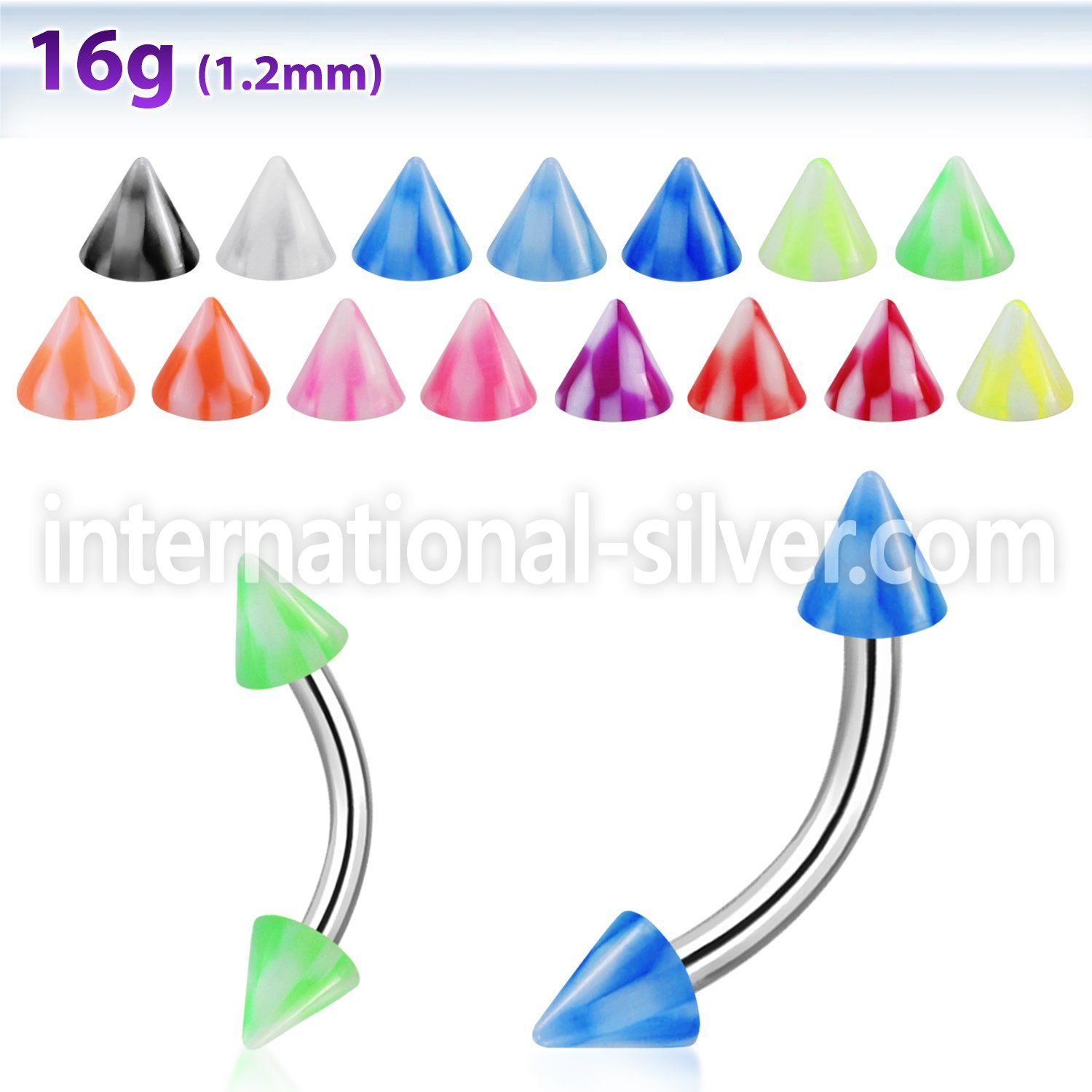 bnenck micro curved barbells surgical steel 316l with acrylic parts eyebrow