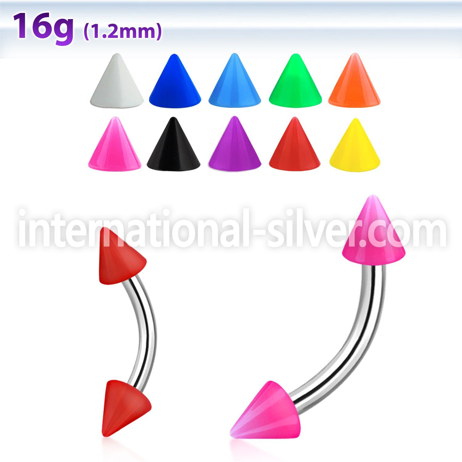 bnesacn micro curved barbells surgical steel 316l with acrylic parts eyebrow