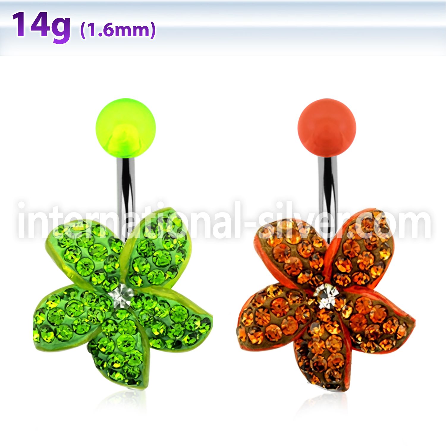 bnfwc1 belly rings surgical steel 316l with acrylic parts belly button