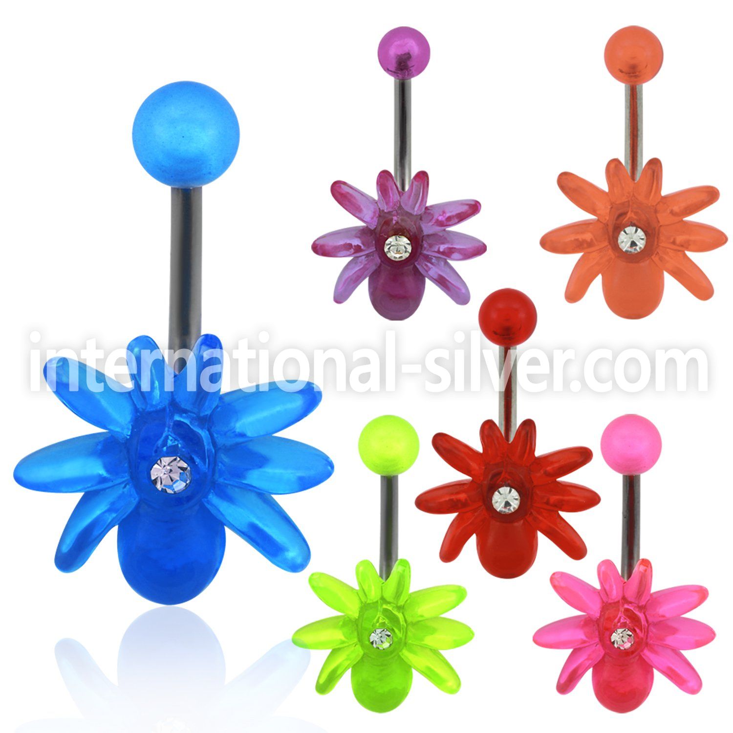 bnuvsp belly rings surgical steel 316l with acrylic parts belly button